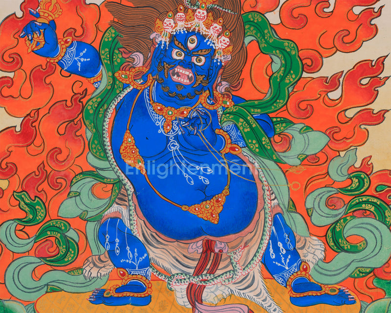 Bodhisattva Vajrapani Thangka | Wrathful Protector Deity Art