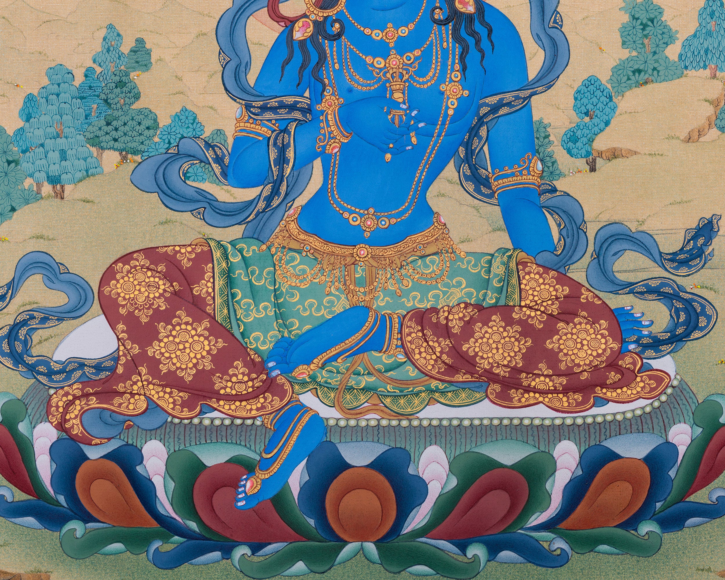 Peaceful Vajrapani Giclee Canvas Print | Symbol of Spiritual Strength & Calm