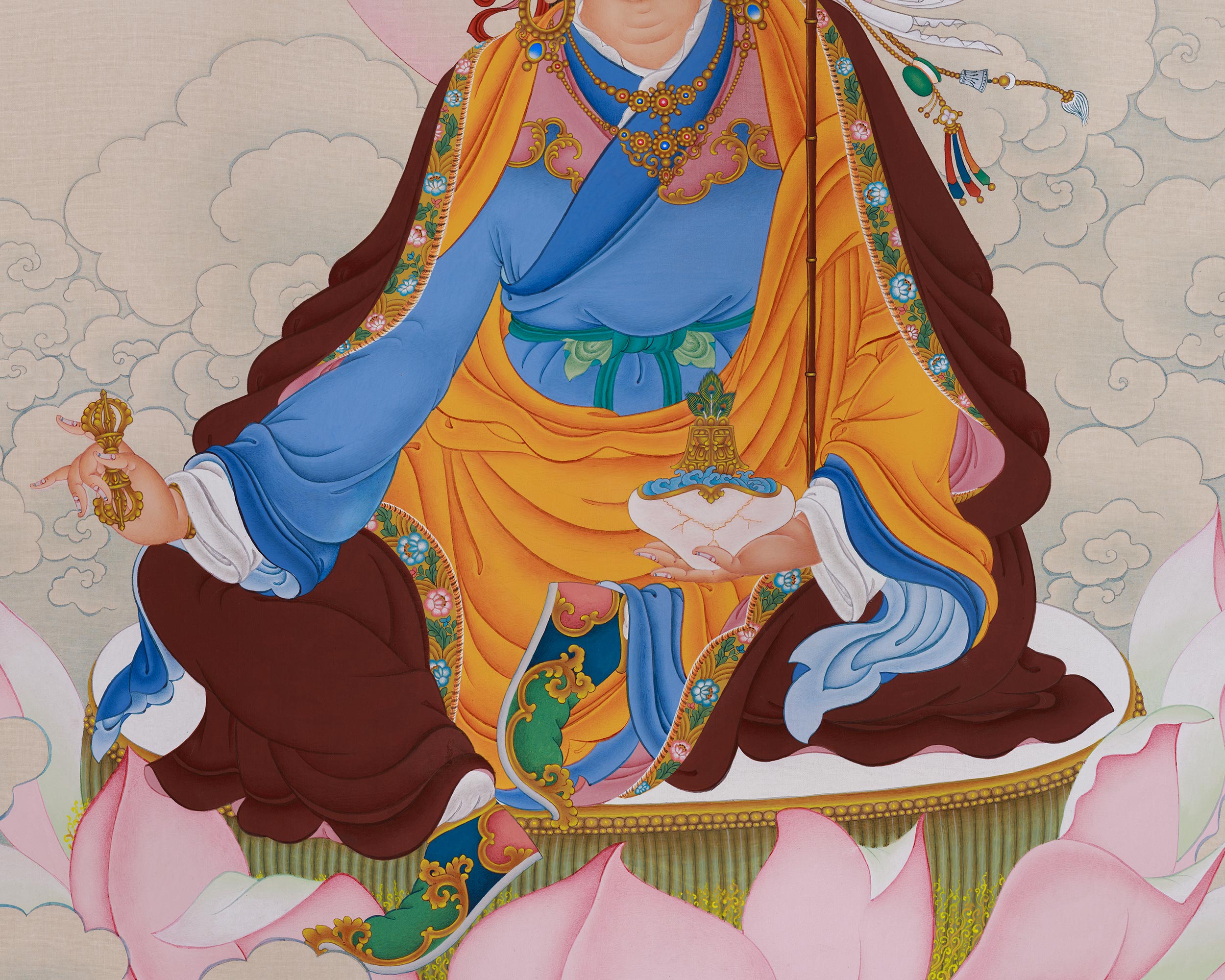 Religious Thangka Of Guru Rinpoche | Padmasambhava | Spiritual Art