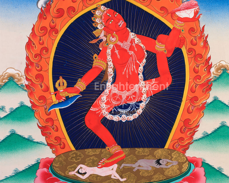 Vajrayogini Red Dakini Thangka | Fierce Wisdom and Empowerment