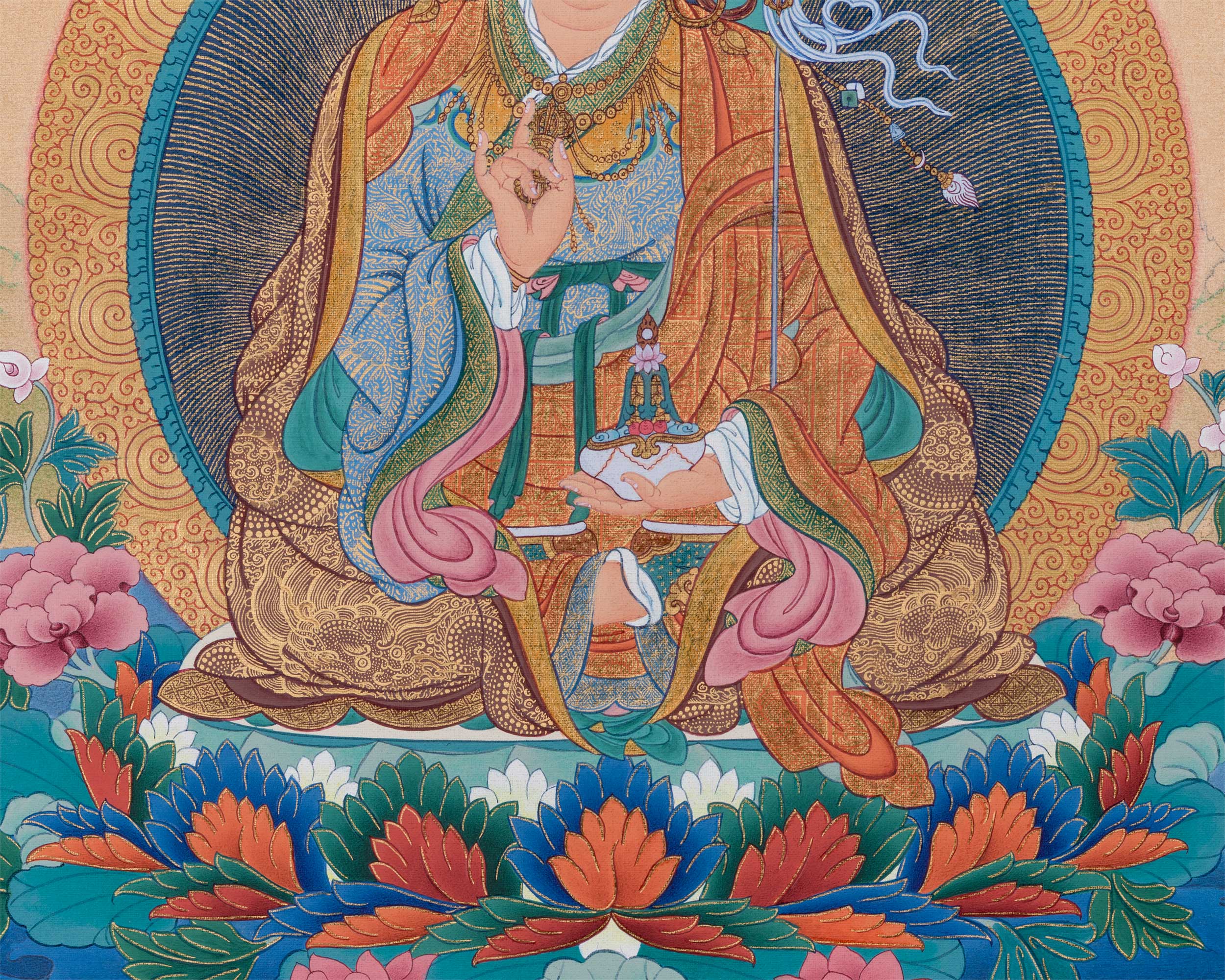 Guru Rinpoche Thangka Print | The Lotus Born Master | Traditional Padmasambhava Artwork