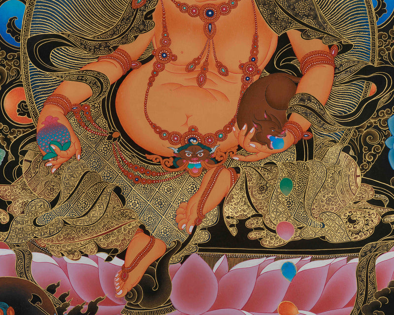 Dzambhala, The Wealth Deity Thangka | Tibetan Art for Prosperity