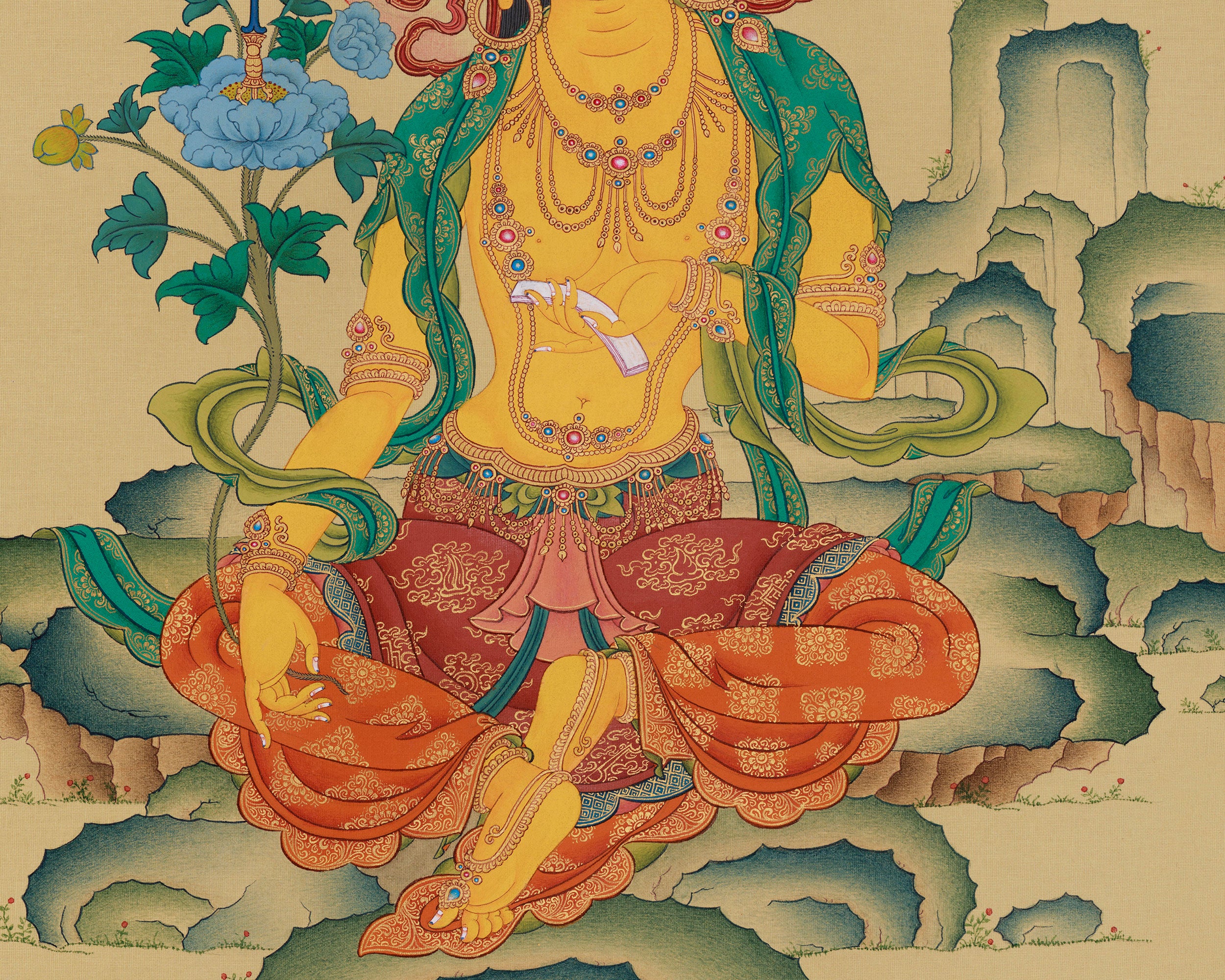 Rare Wisdom Bodhisattva Manjughosa | Traditional Masterpiece for Collectors