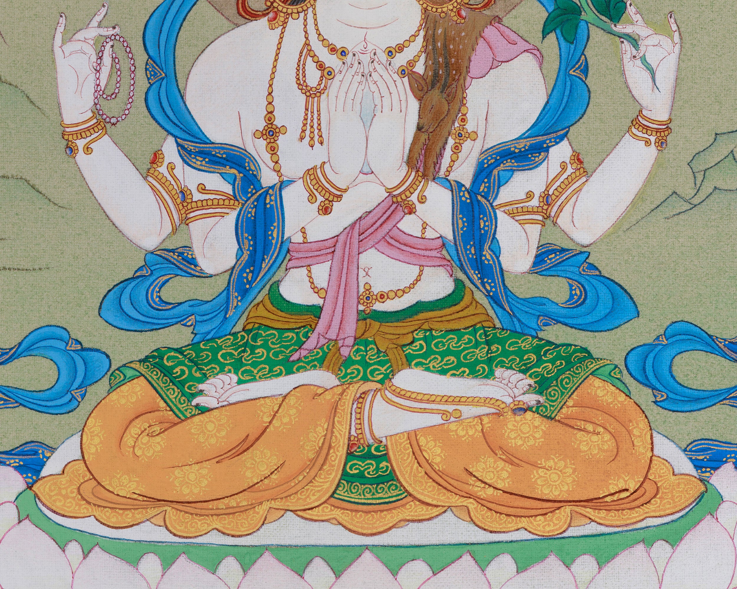 Peaceful Thangka of Chenrezig | Infinite Compassion Deity
