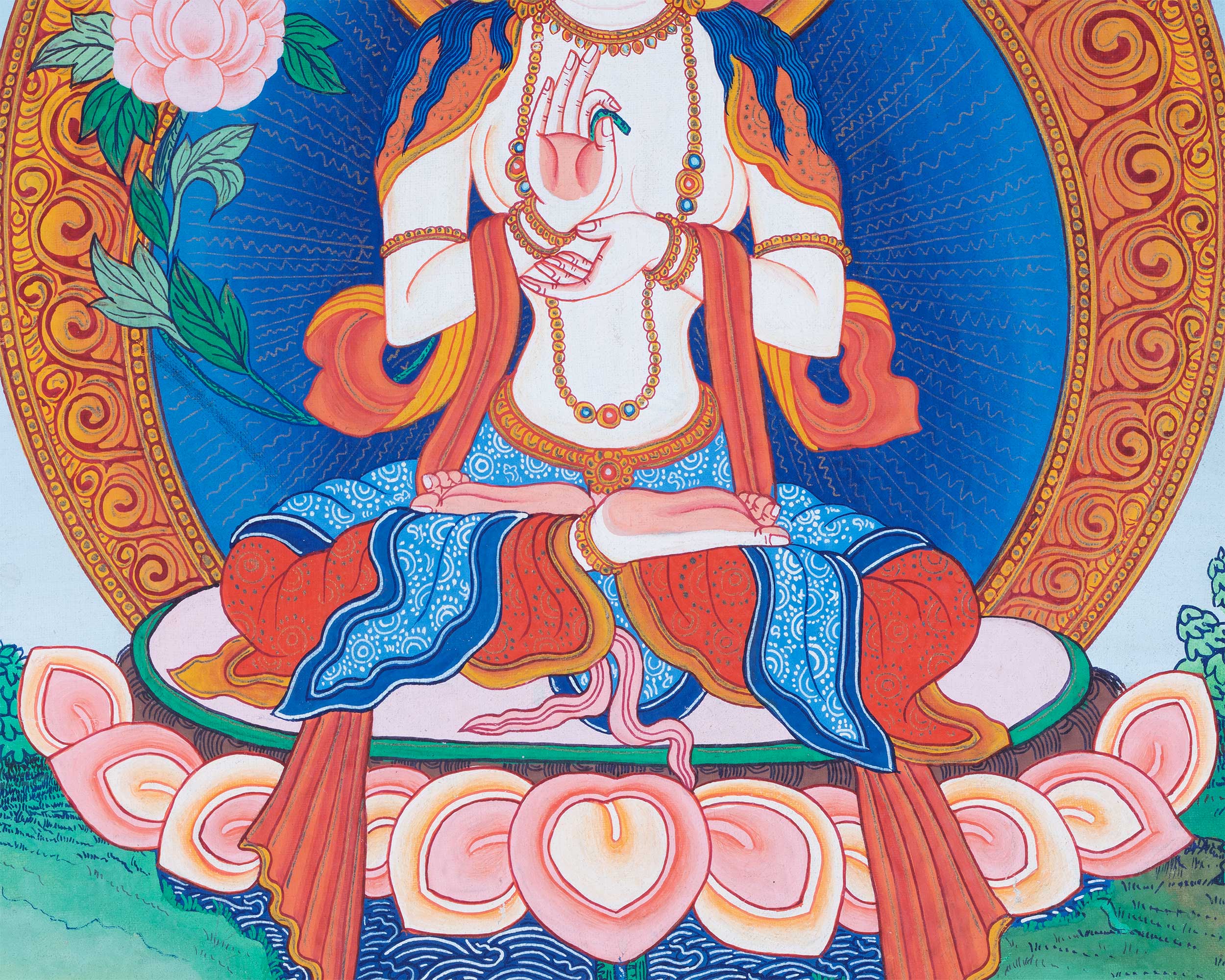 White Tara | Female Buddhist Divinity | Original Thangka Painting