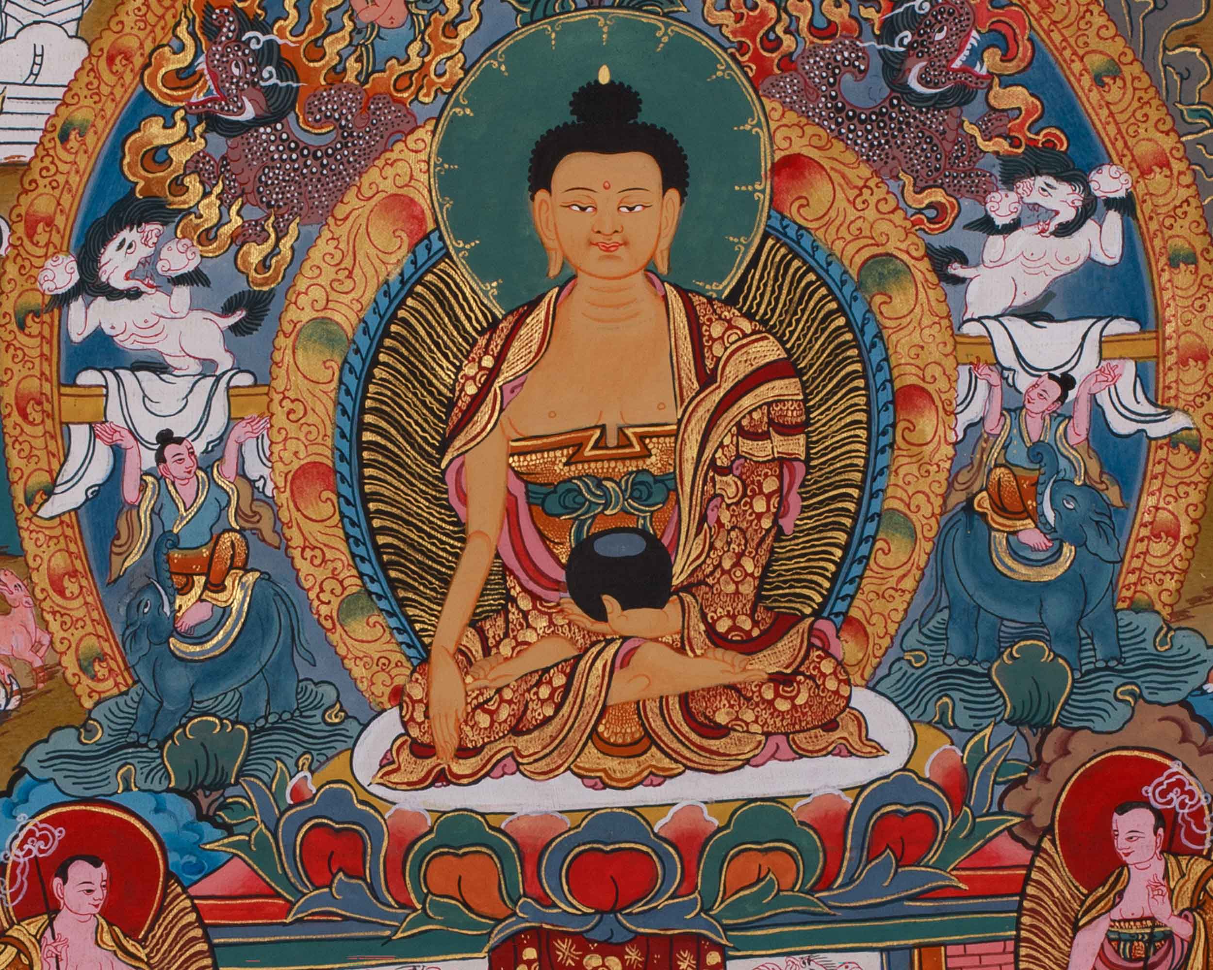 Tibetan Thangka of Buddha Life History | Sage of Shakya Clan