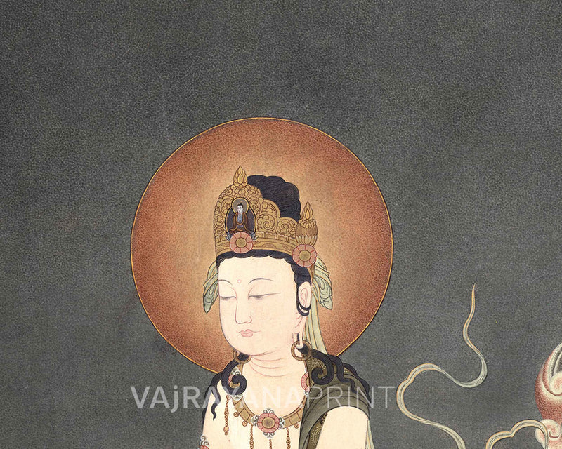 Bodhisattva Thangka Print | Traditional Buddhist Art