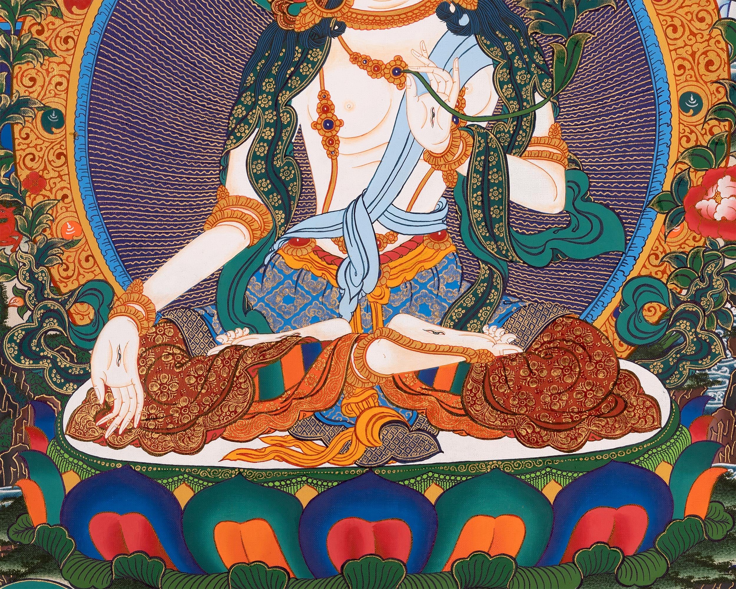 Female Bodhisattva, White Tara Artwork | Healing and Protection Deity