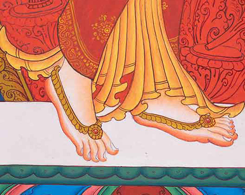 Traditional White Tara Thangka Print | Prints on Canvas | Nepalese Print