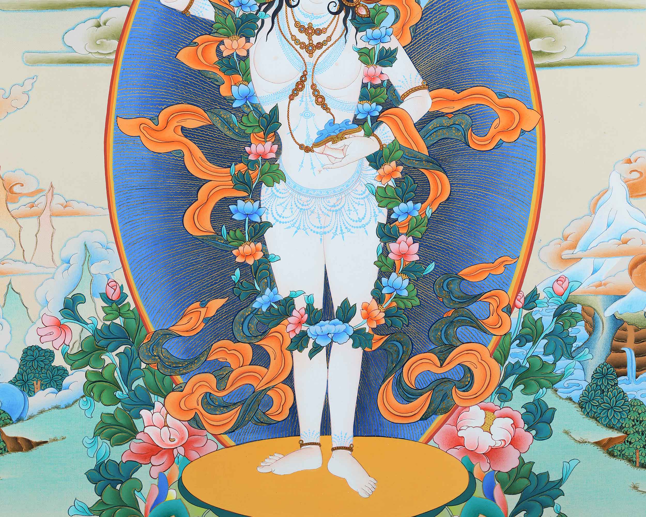 Standing Yeshe Tsogyal Print | Tibetan Yogini and Enlightened Consort of Guru Rinpoche