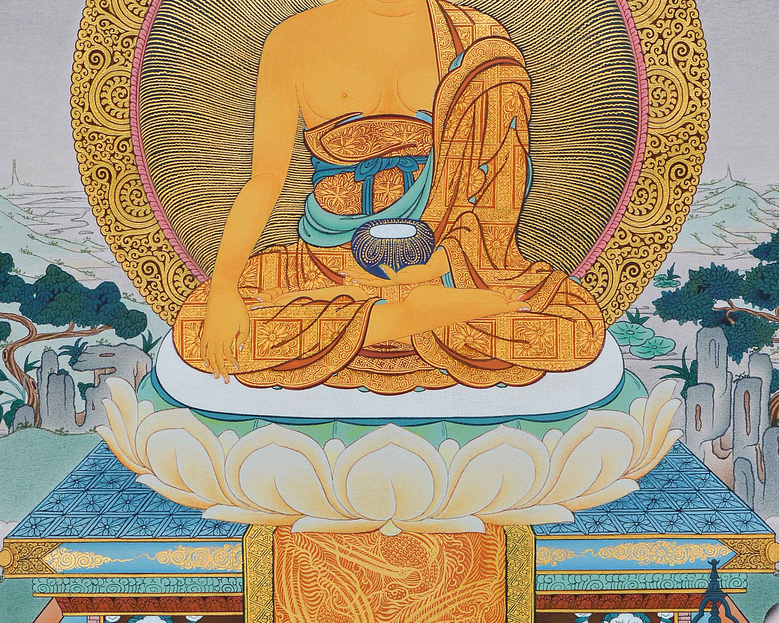 Historical Buddha Canvas Print | Tibetan Artwork of Shakyamuni Buddha