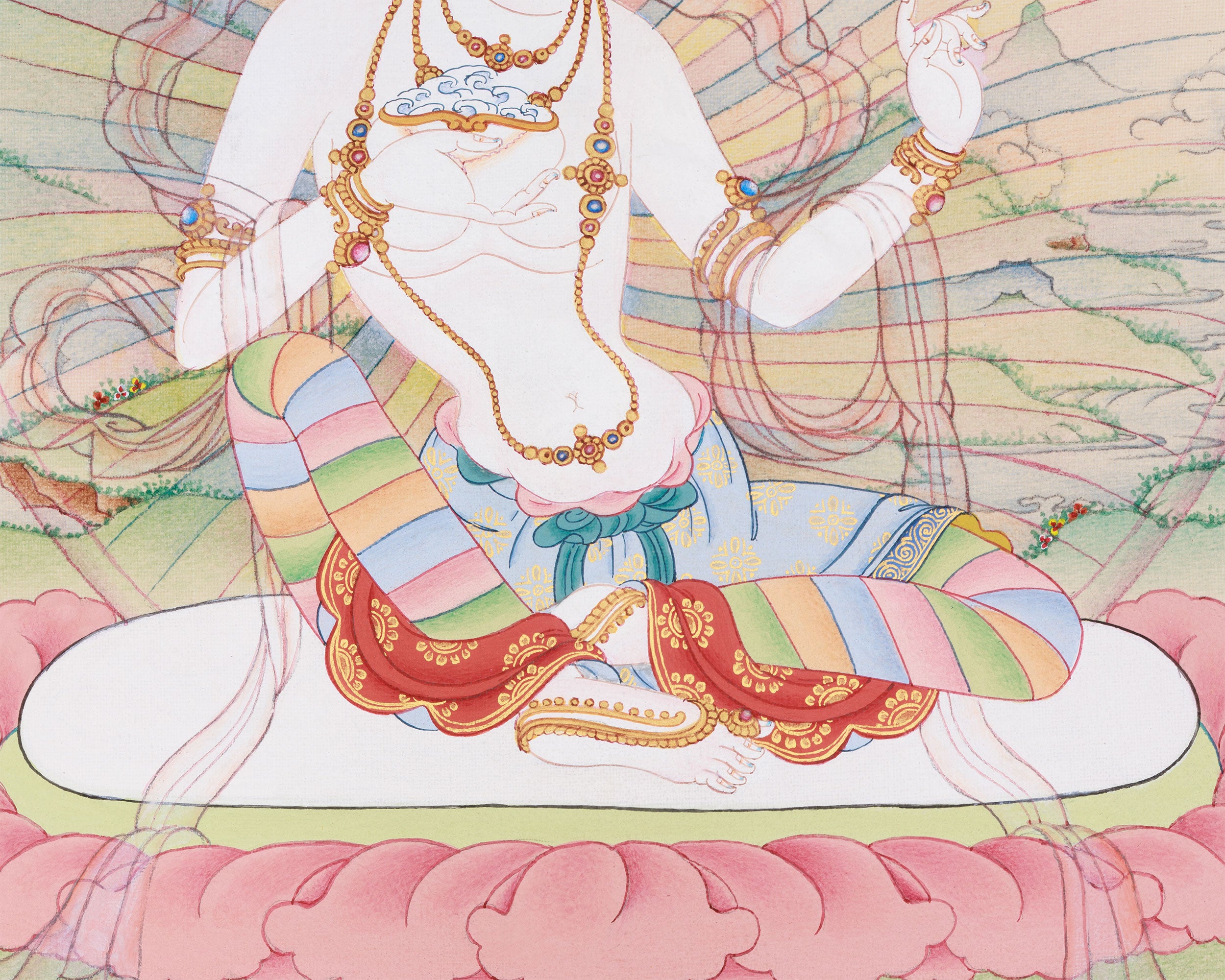 Hand-Painted Sukha Siddhi Painting | The Dakini of Blissful Wisdom and Spiritual Transformation