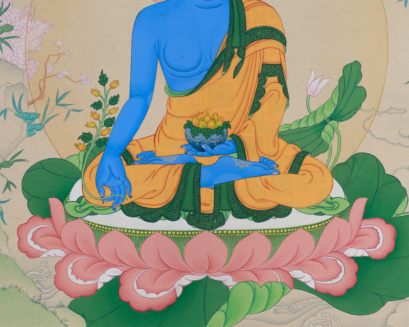 Healing Energy of Bhaisajyaguru | Luminous Blue Medicine Buddha on Lotus