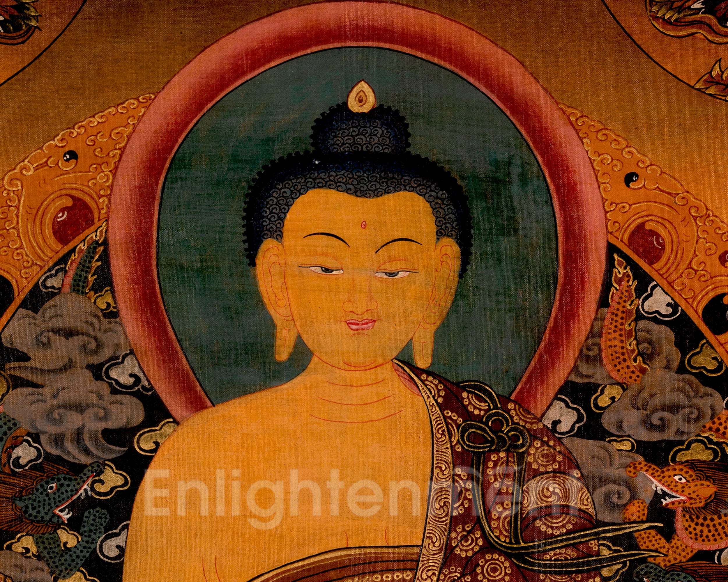 Oil Varnished Shakyamuni Buddha Thangka | Sacred Thangka of the Enlightened One