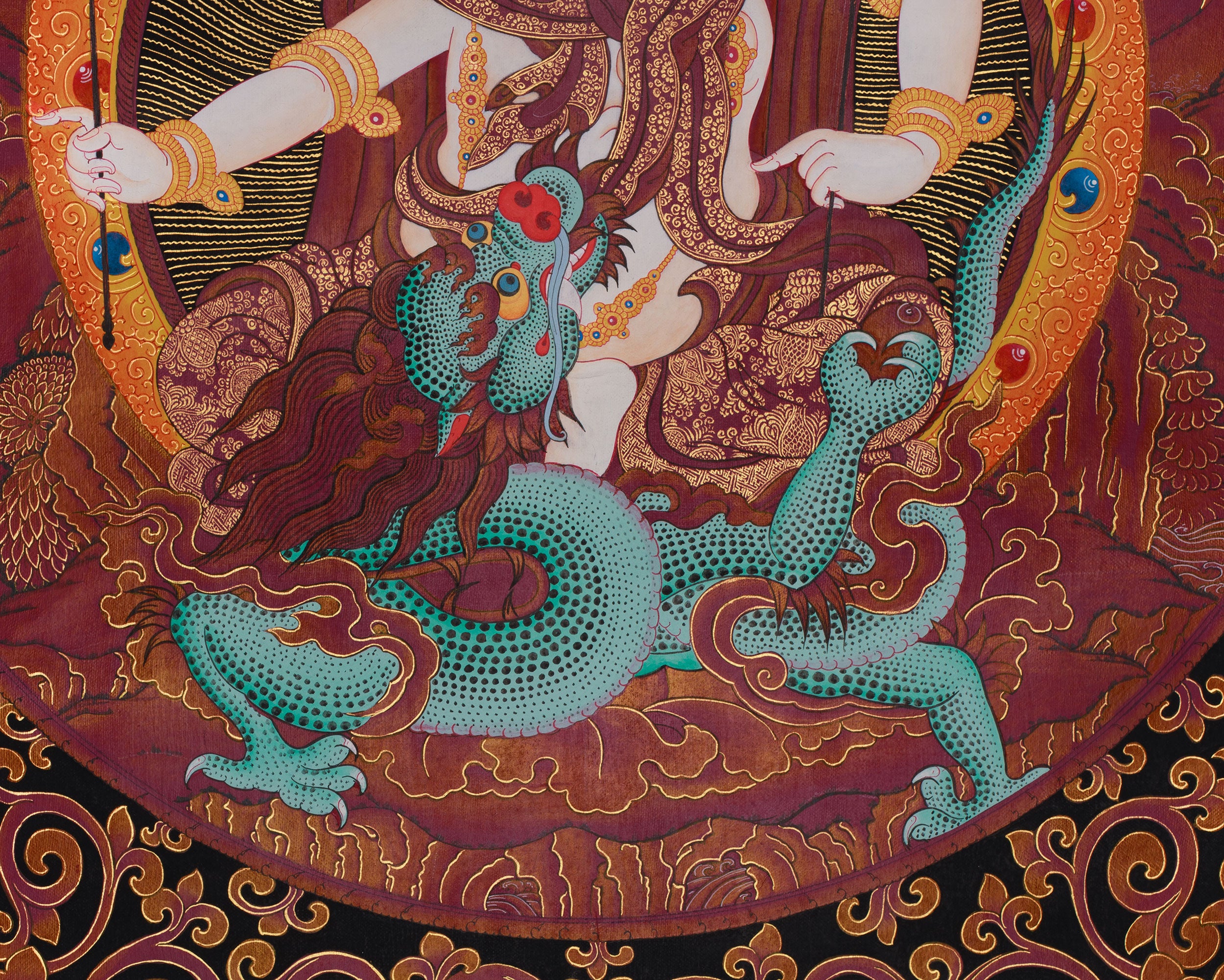 White Dzambhala Thangka | The Guardian of Wealth and Fortune