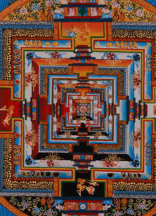 Rainbow Kalachakra Mandala Thangka | The Wheel of Time and Spiritual Awakening