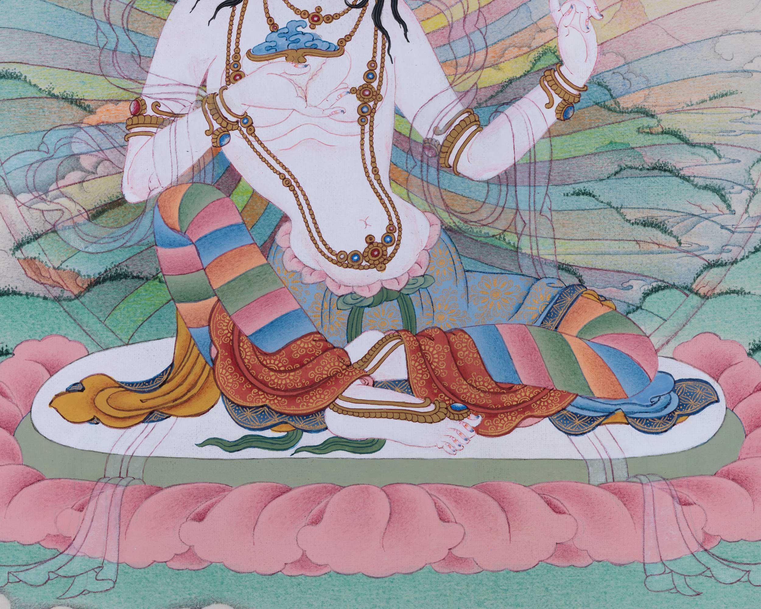 Sukha Siddhi Thangka Artwork | Small Dakini Hand Painted Art | Authentic Art from Nepal