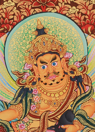 Buddhist Wealth Deities Manifestation | Gold Thangka of the Five Dzambhalas