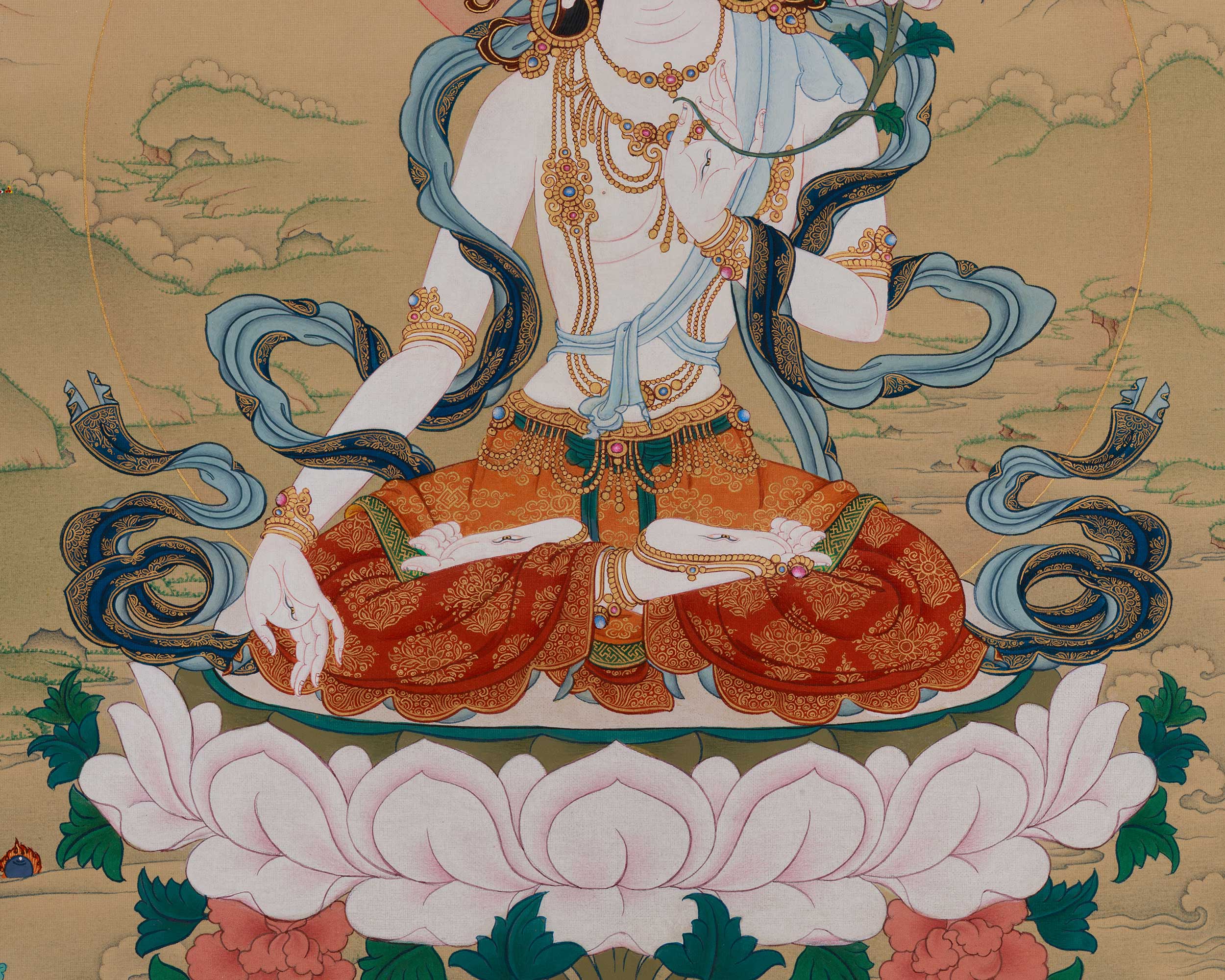 Vajrayana Deity White Tara Thangka | Sita Tara | Healing Deity
