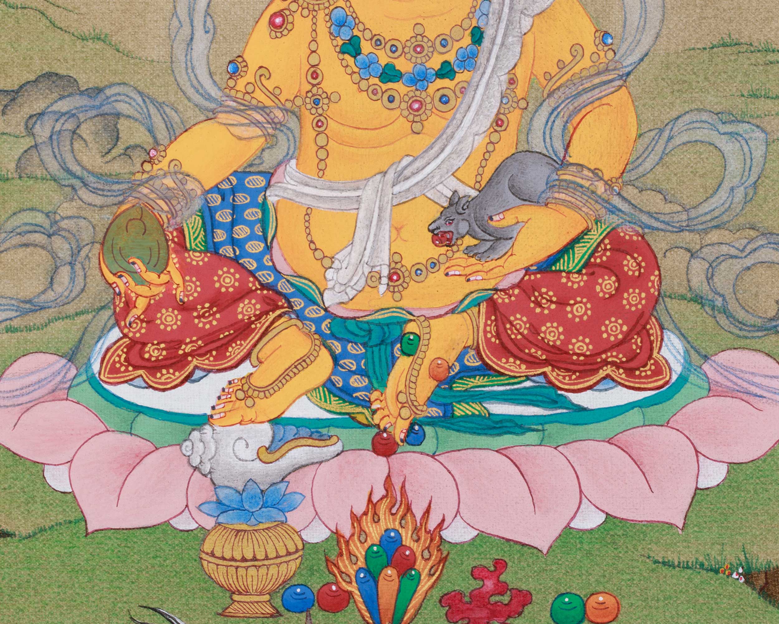 Original Zambhala Painting | Dzambhala, Protector of Wealth and Spiritual Abundance
