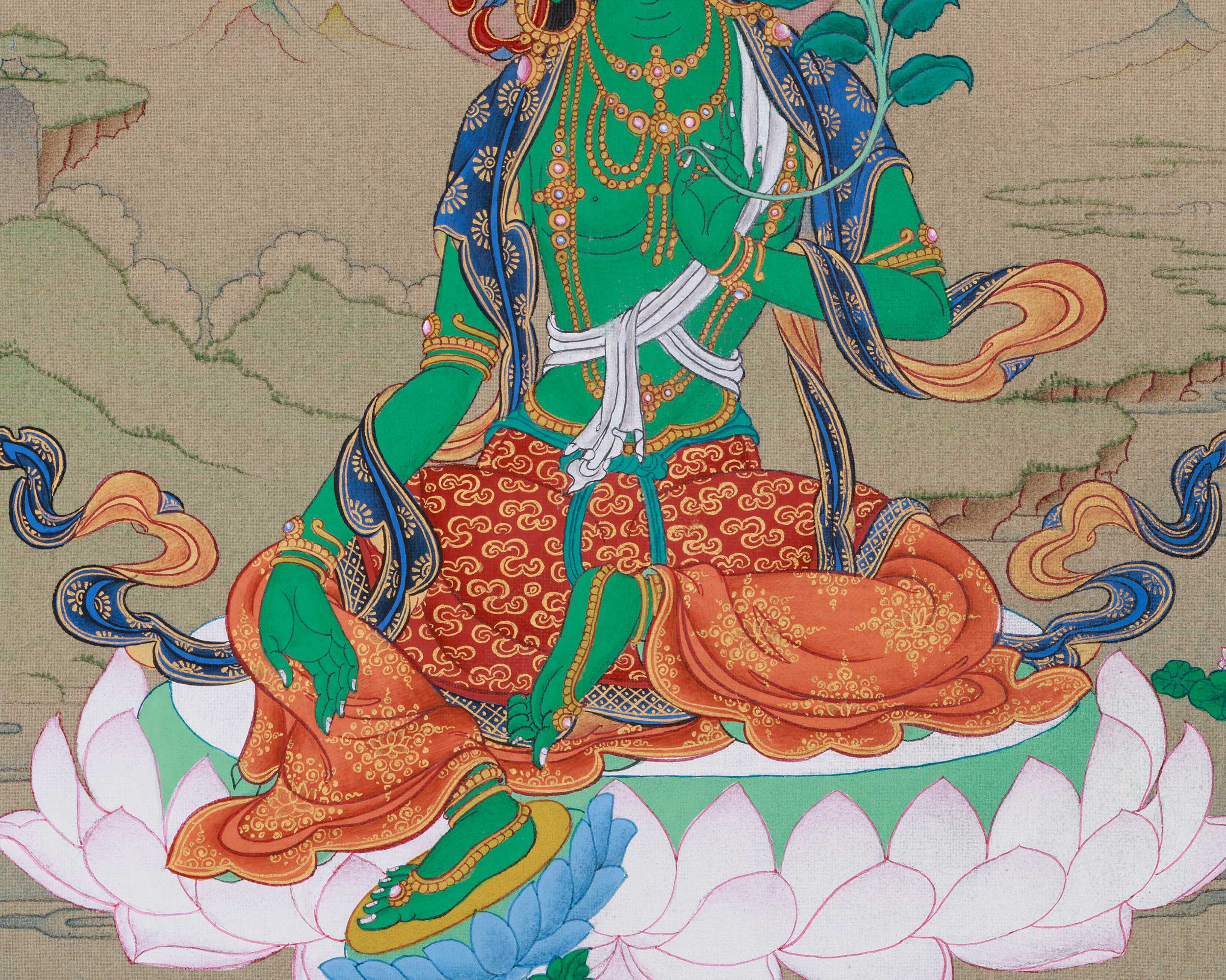 Green Tara Thangka Goddess of Compassion | Mother of Liberation