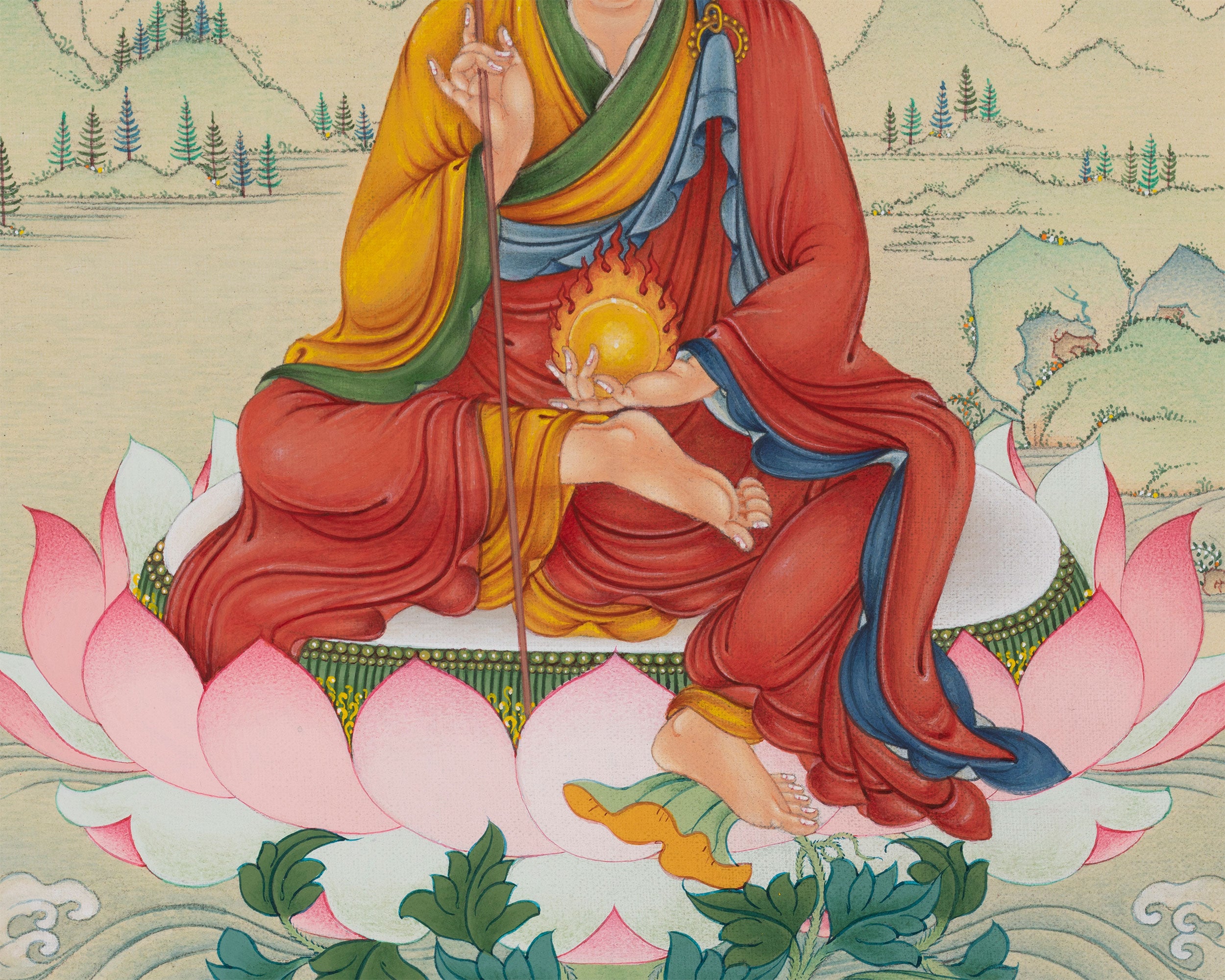Spiritual Protector Kshitigarbha Print | Digital Print | Guardian of the Six Realms