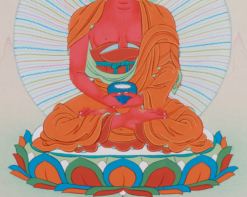 Amitabha Buddha Thangka| Handpainted Small Art