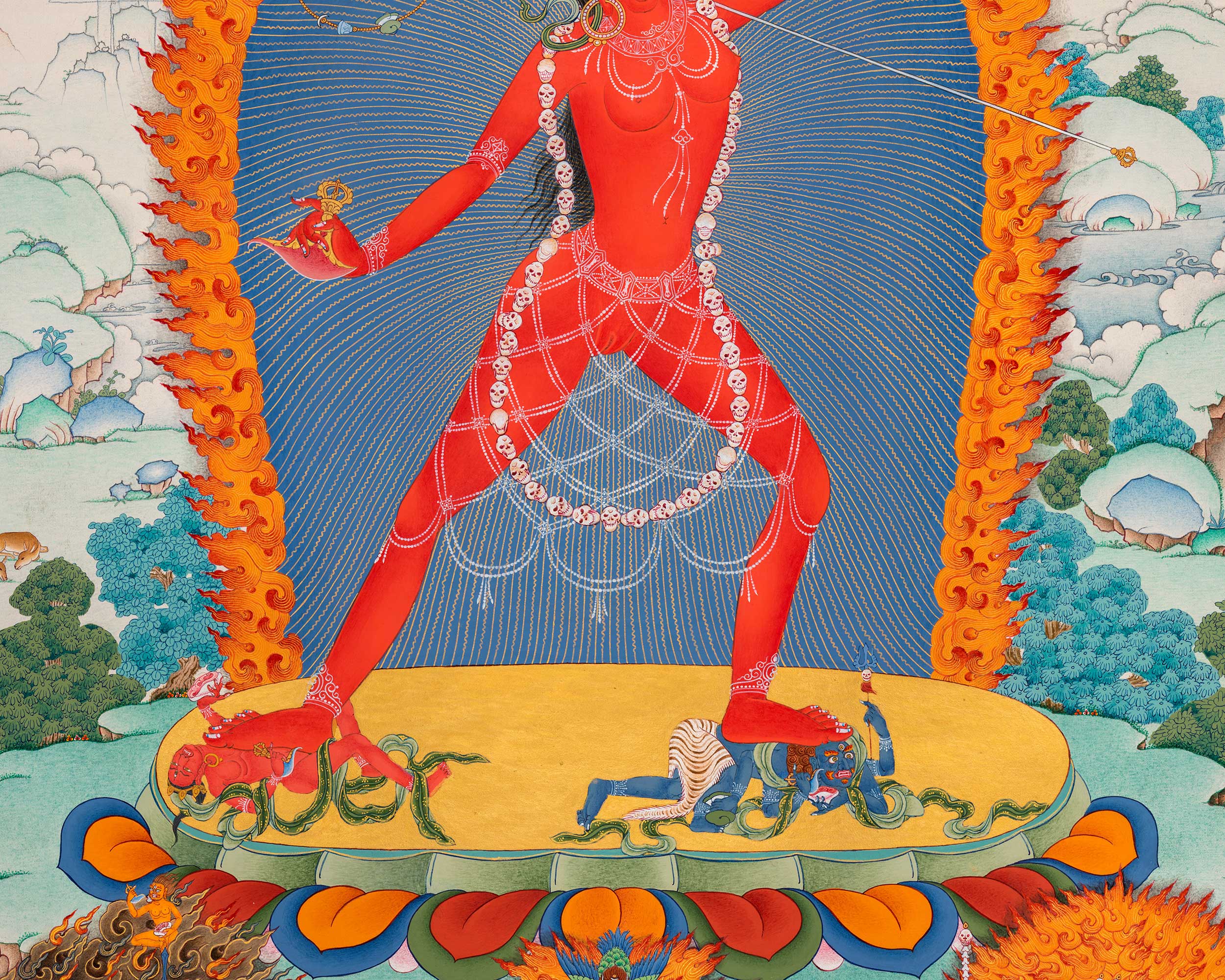 High Quality Vajrayogini Canvas Print |  Karma Gardi Style Dakini Artwork