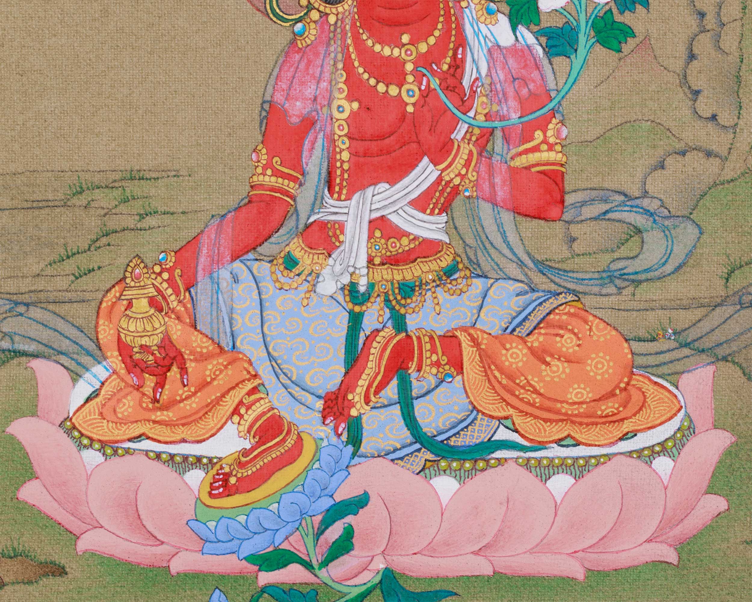 Red Tara Thangka Painting | Goddess of Power, Compassion, and Magnetizing Energy