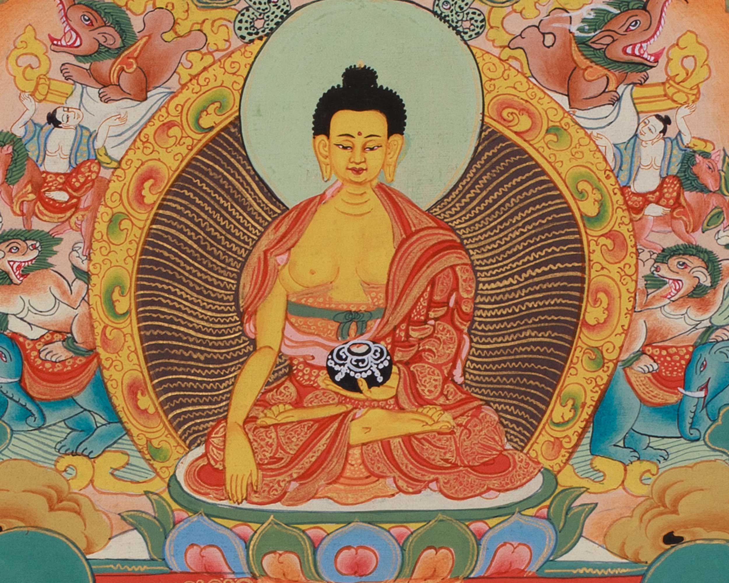 Shakyamuni Buddha Life History thangka | Siddhartha Gautama