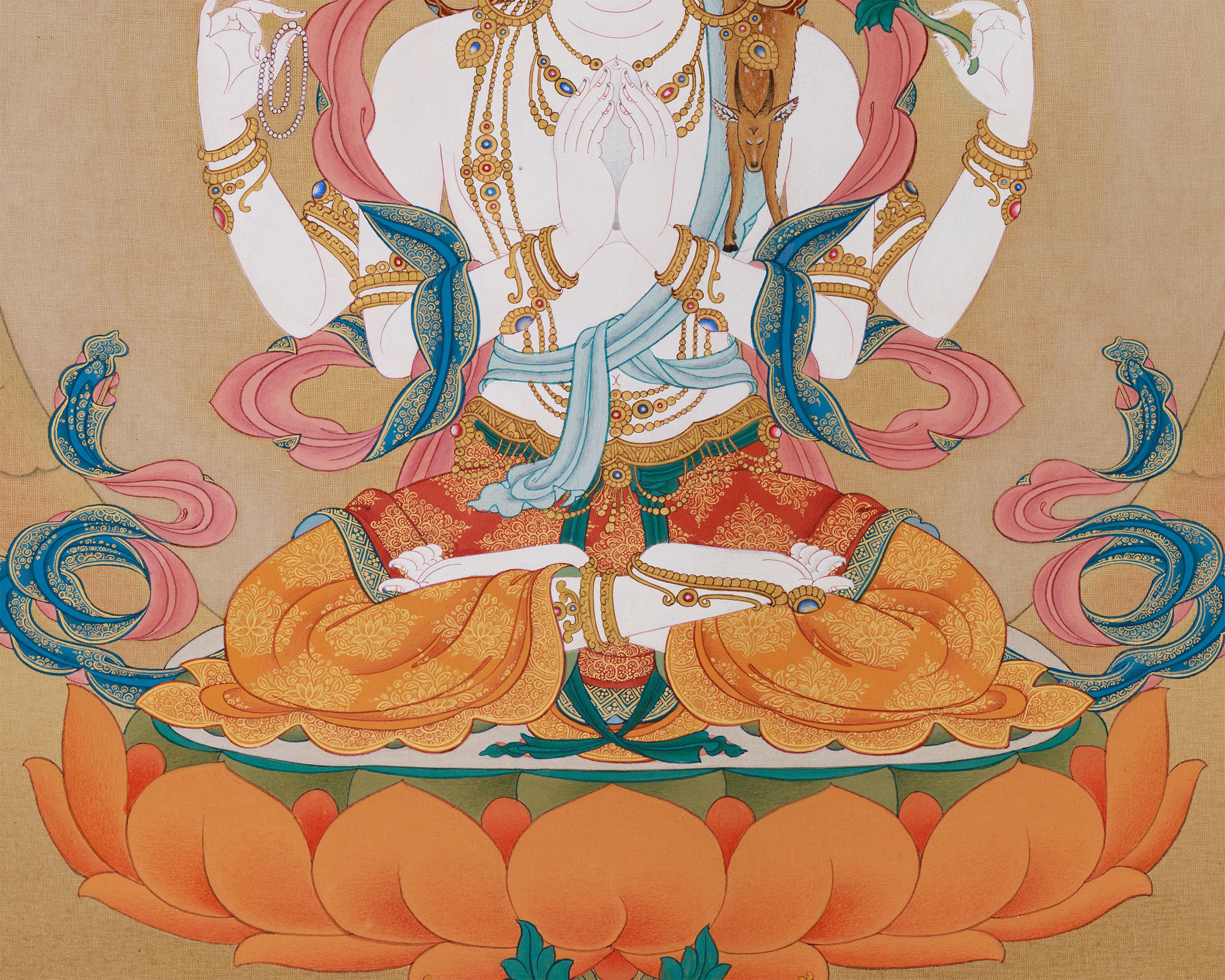 Compassion Buddha Avalokiteshvara Thangka | A Sacred Masterpiece of Infinite Mercy