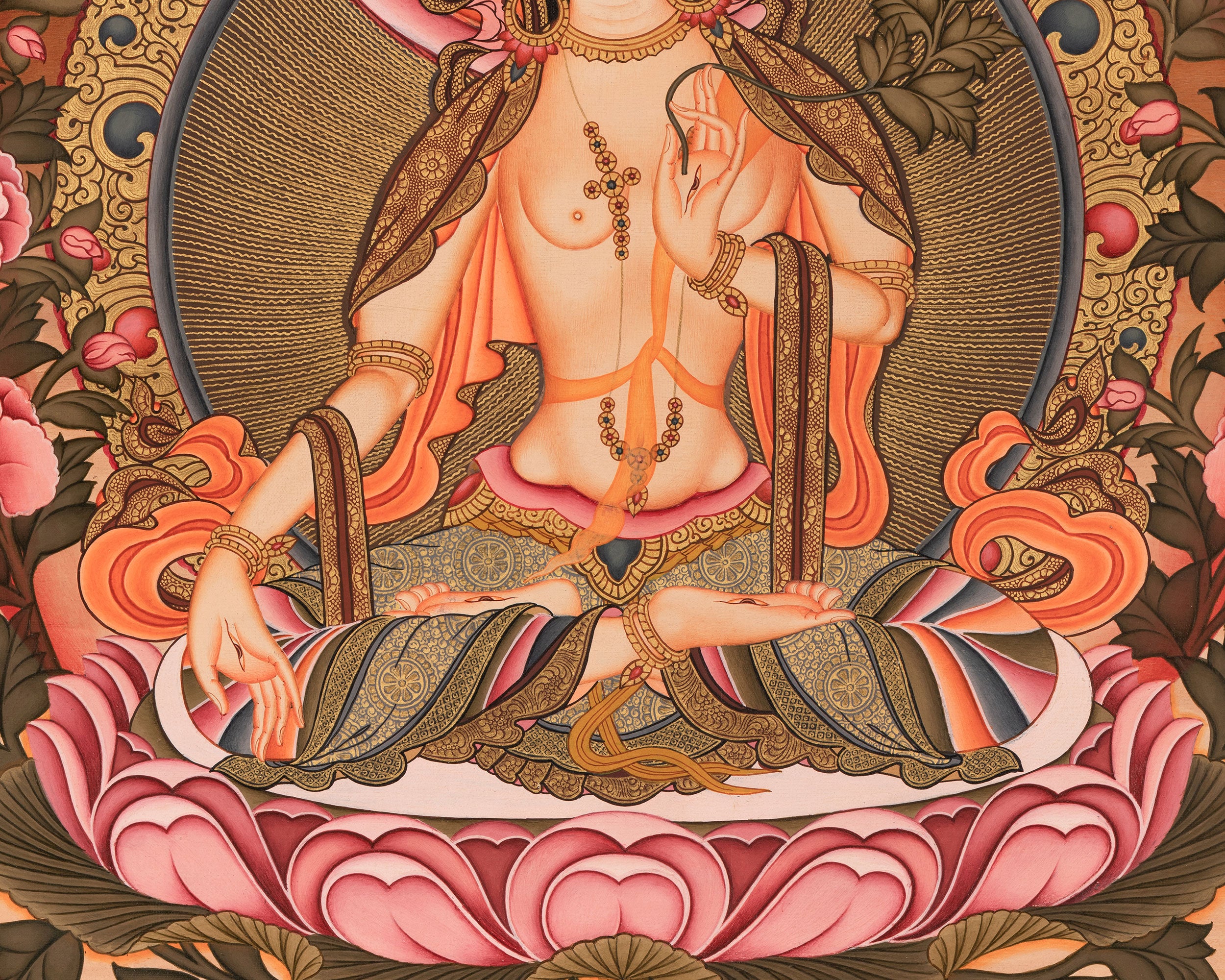 Mother White Tara Painting | Traditional Religious Wall Decor