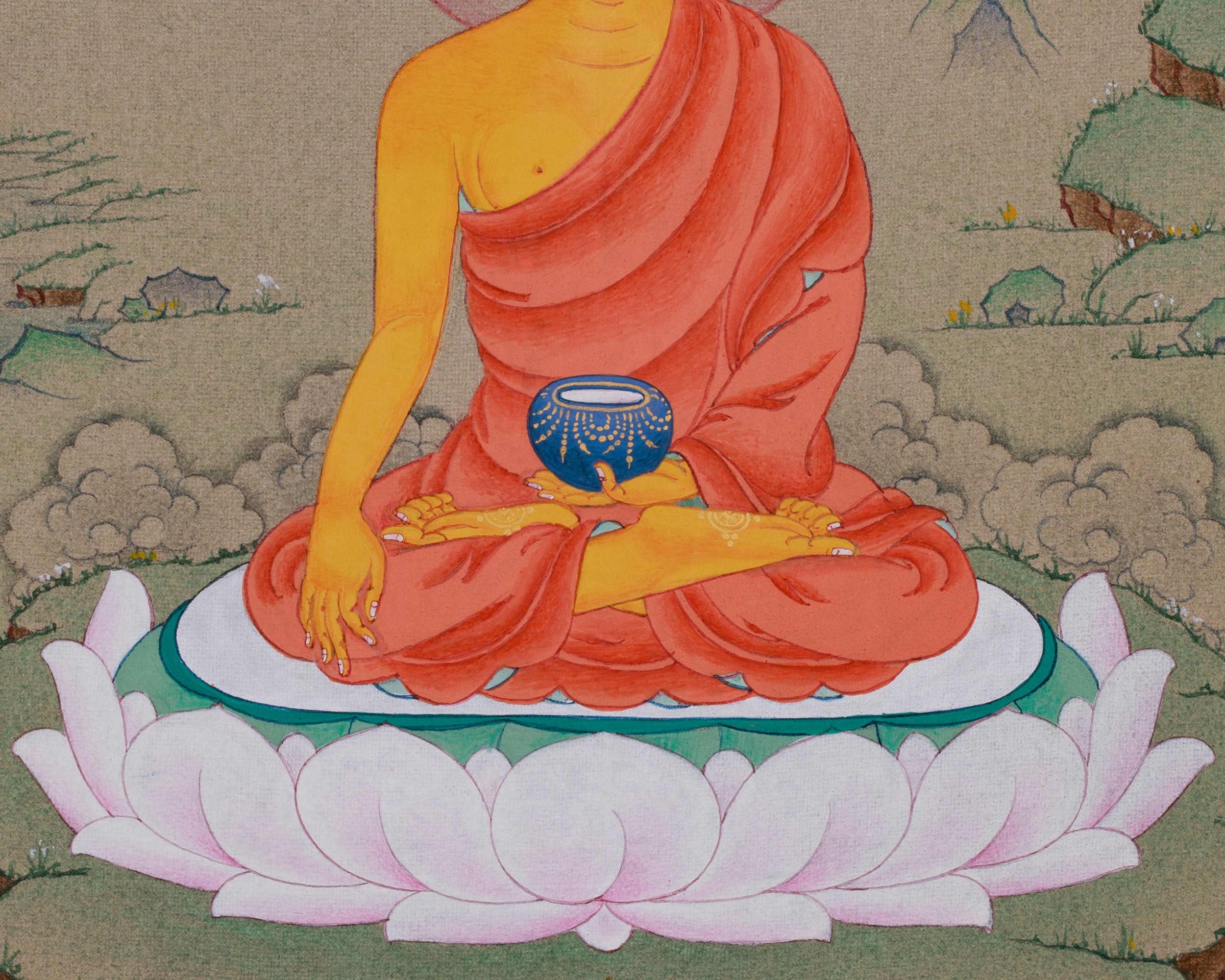 Peaceful Deity Shakyamuni Buddha Thangka | A Symbol of Enlightenment