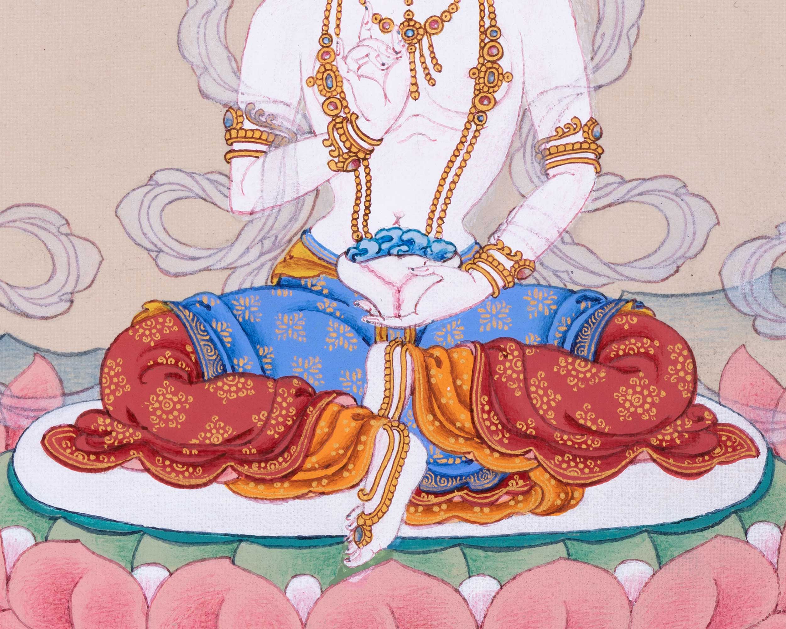Small Yeshe Tsogyal Thangka | Guru Rinpoche's Consort | Female Spiritual Canvas Art