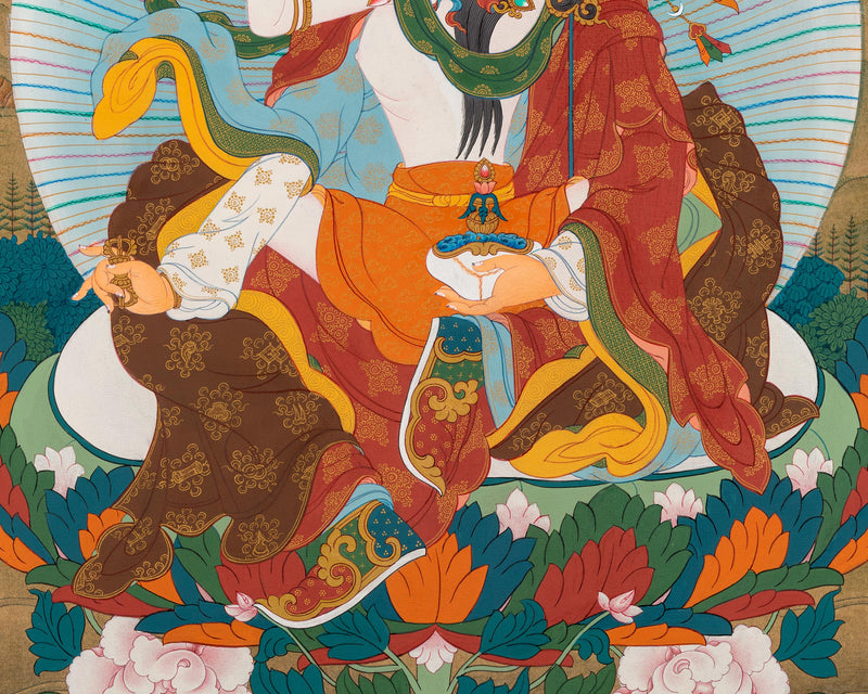 Guru Rinpoche with Consort Giclee Print | High-Quality Padmasambhava Artwork