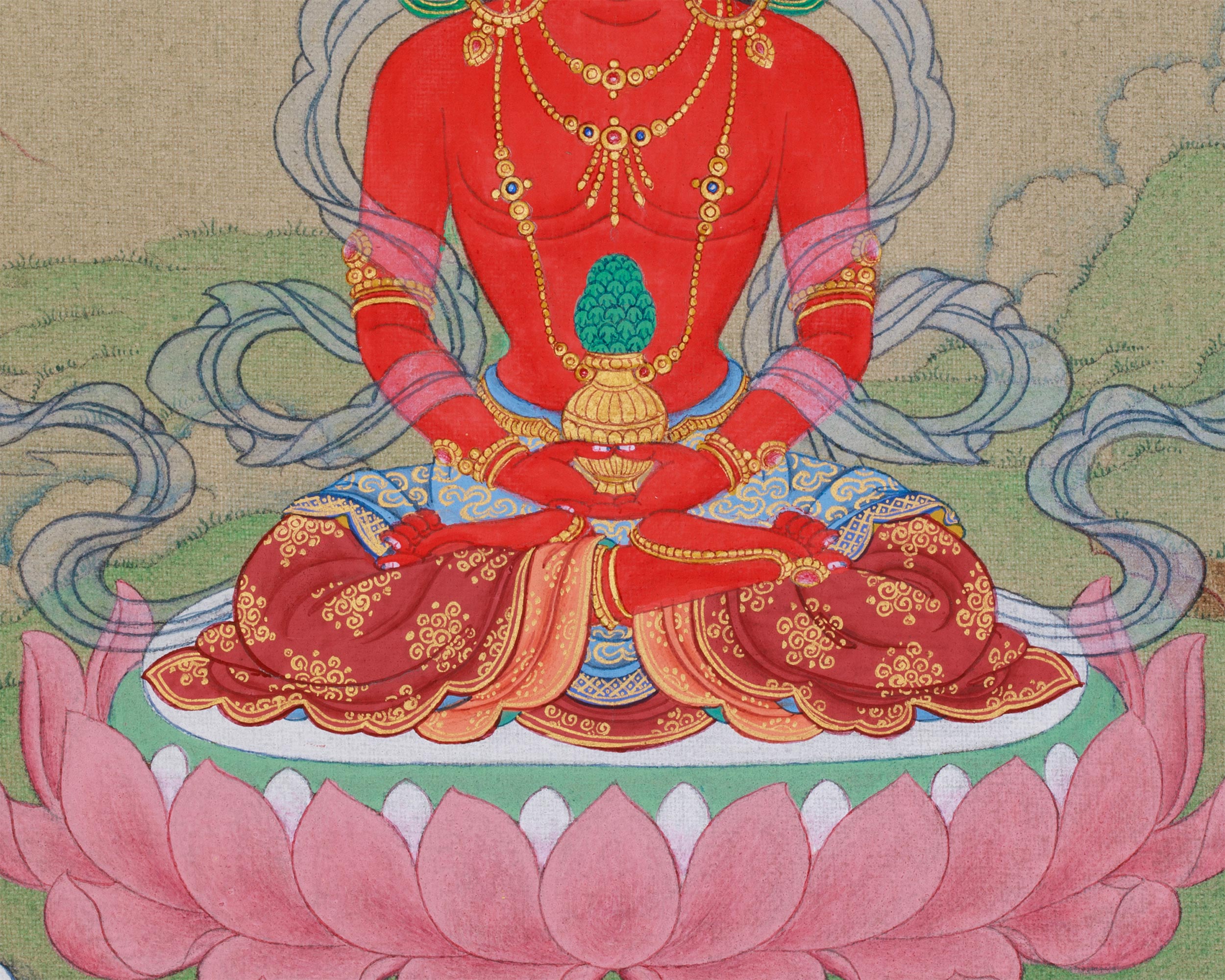 Buddha Amitayus Painting | Tibetan Art for Longevity and Wisdom
