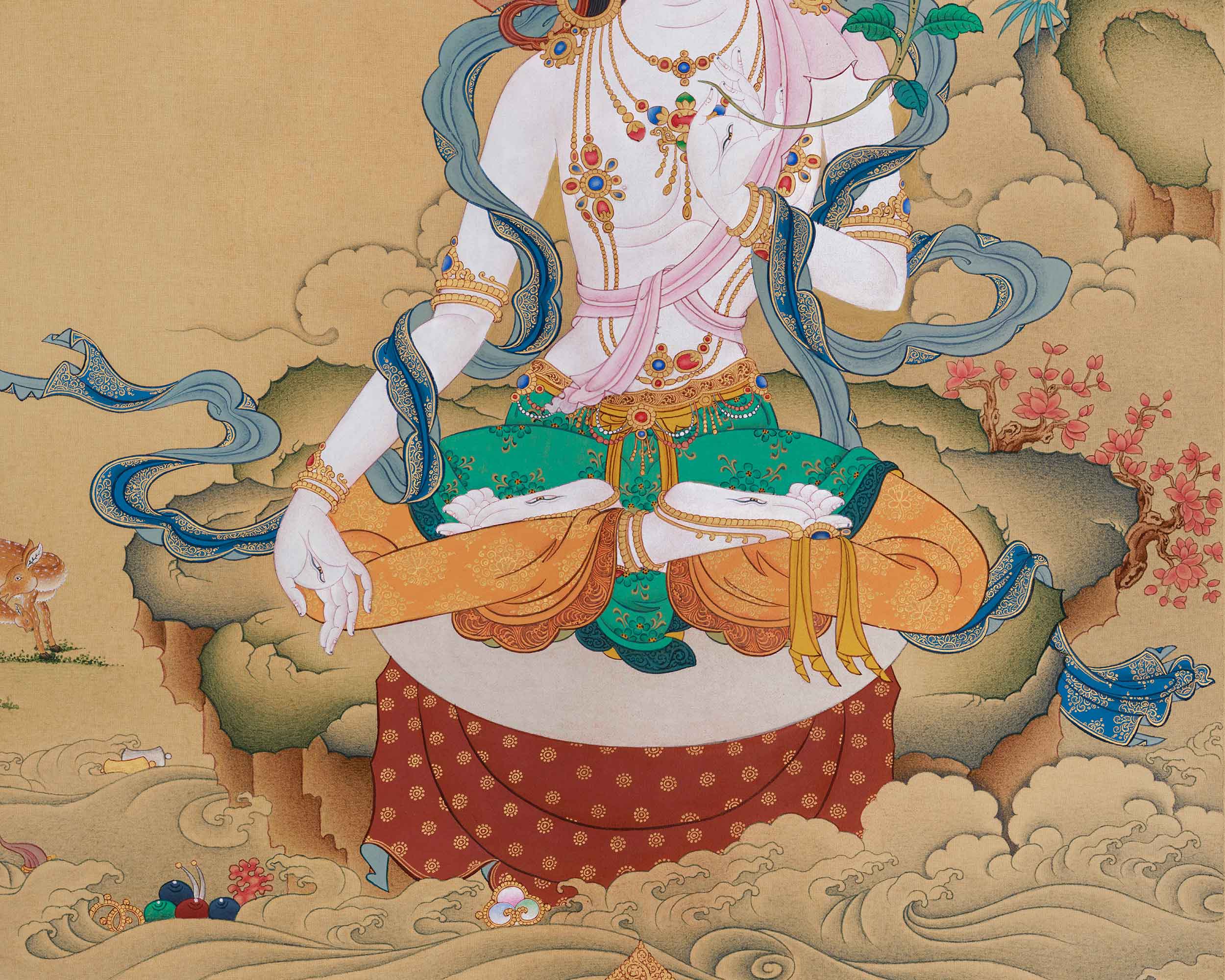The Peaceful White Tara Painting | Bringing Compassion and Healing Energy