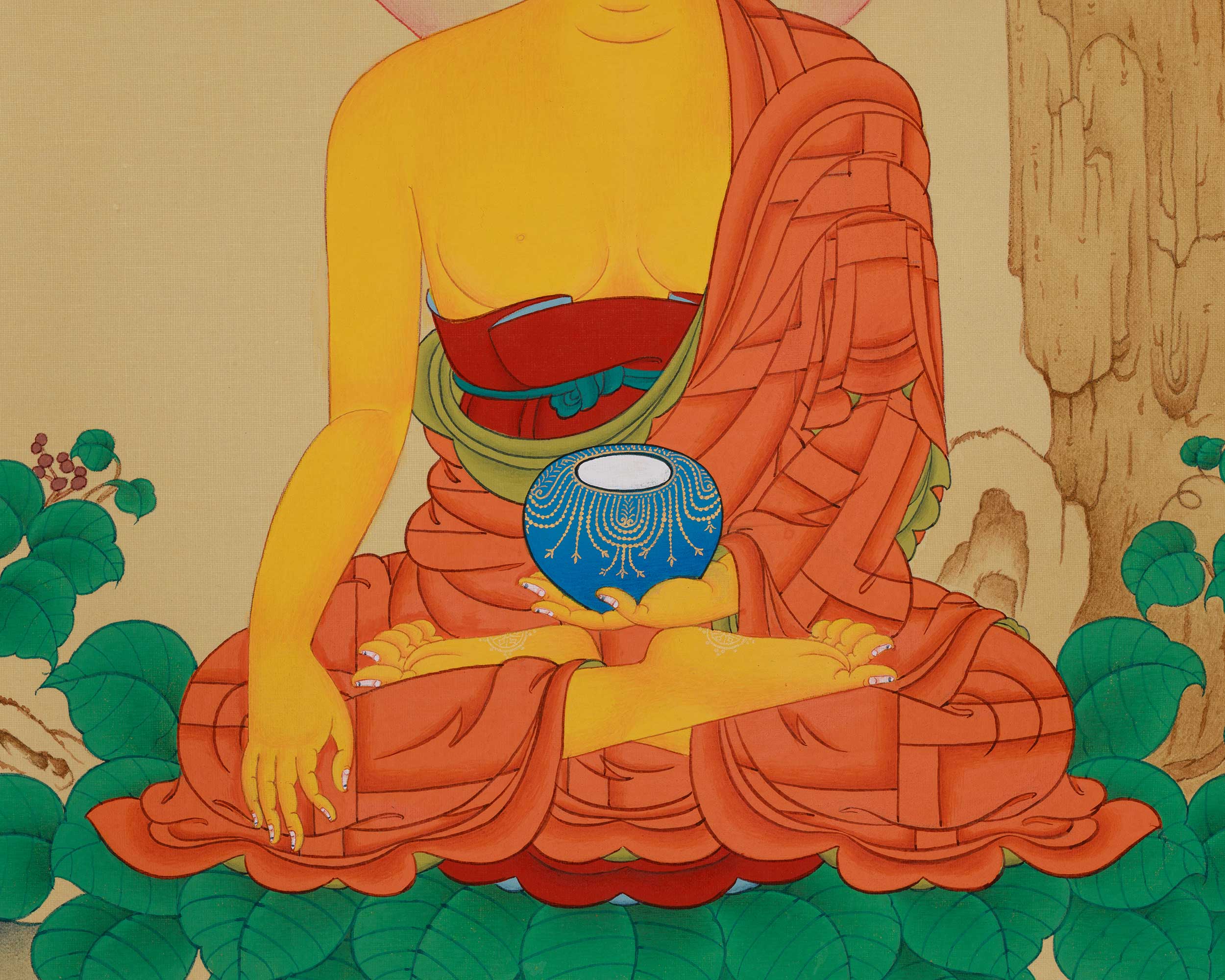 Peaceful Thangka of Shakyamuni Buddha | Founder of the Buddhist Religion