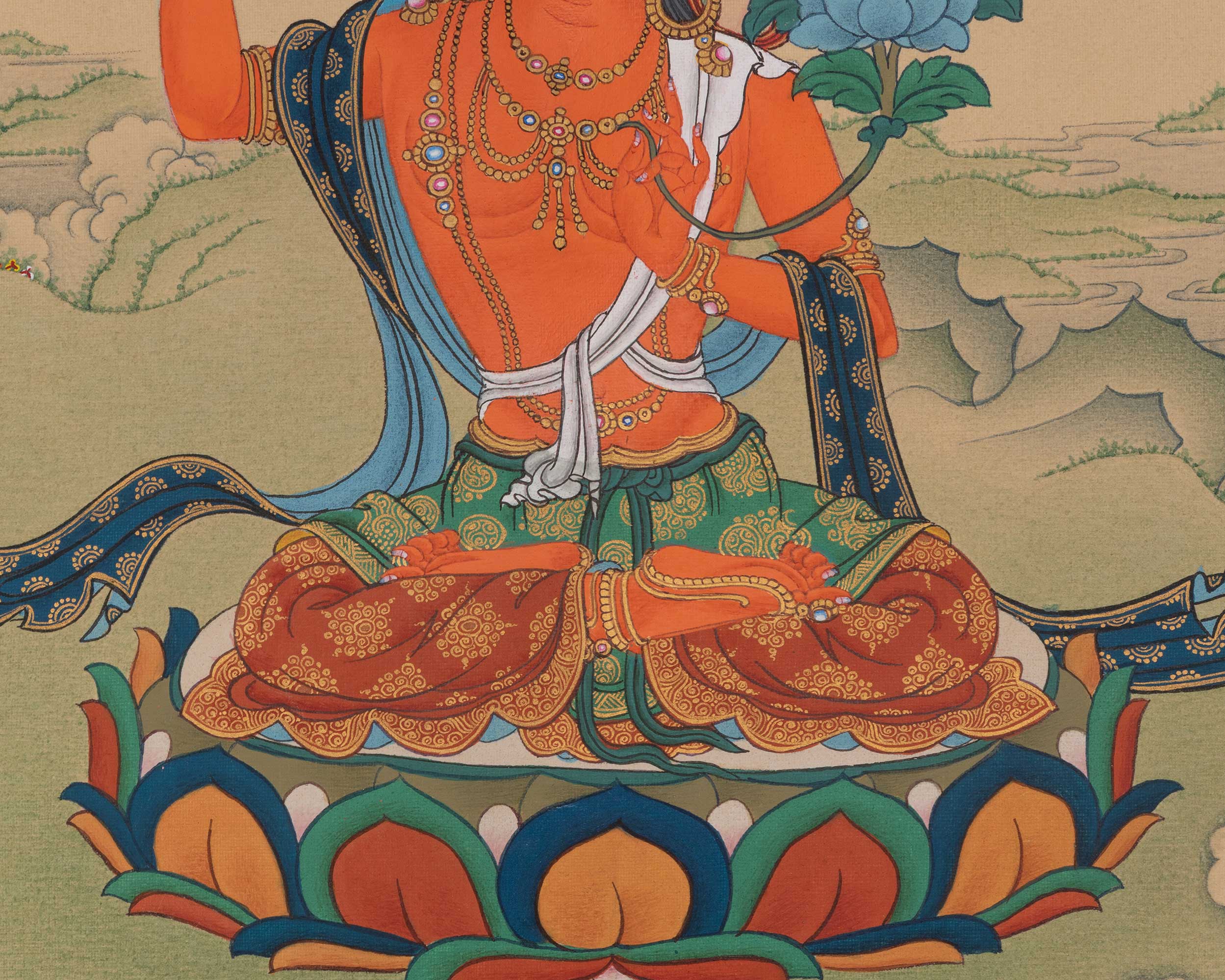 Manjushri Jampalyang Thangka | Embodiment of Wisdom | Vajrayana Buddhism