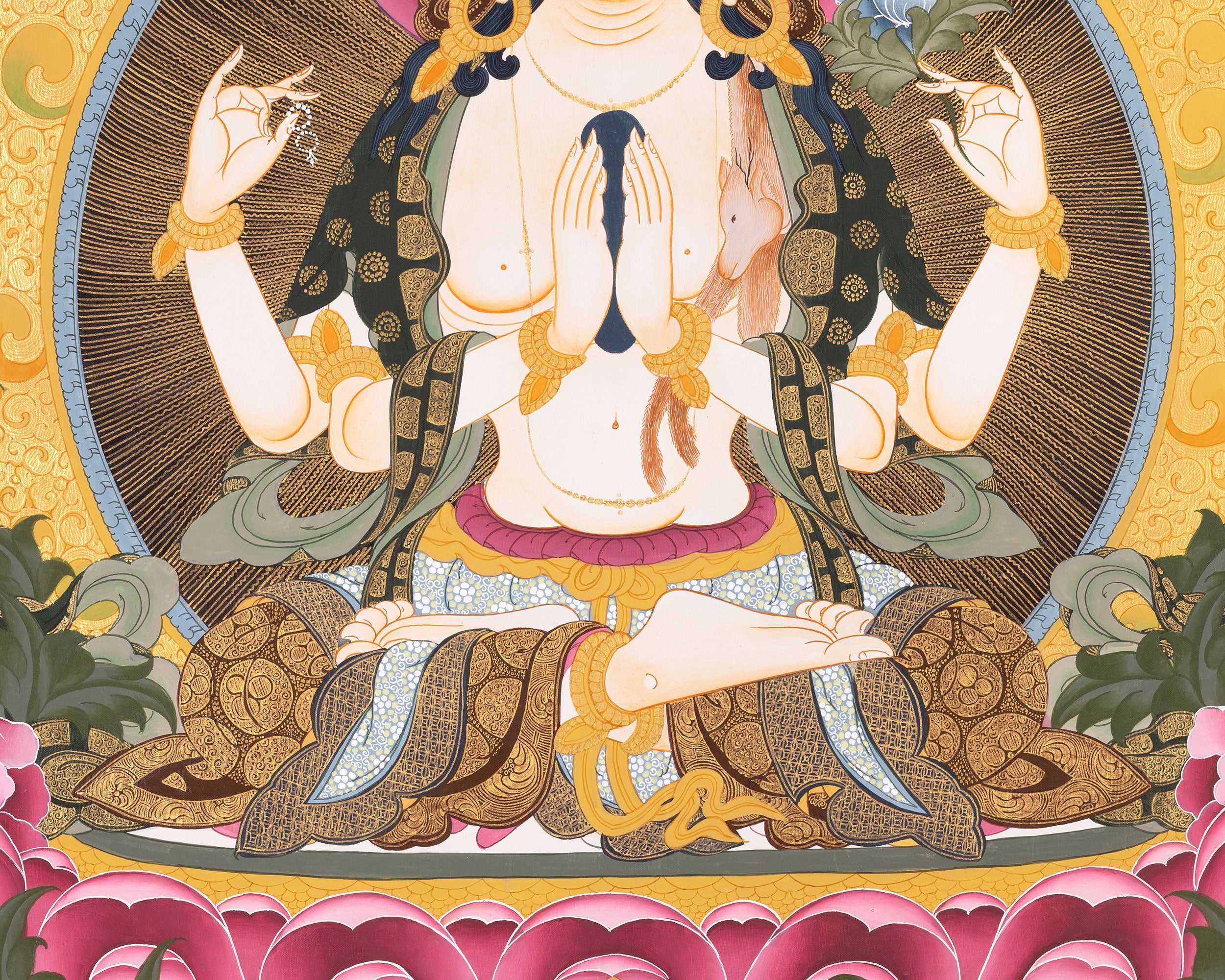 Chenresig Thangka | Avalokiteshvara | Handpainted Religious Art