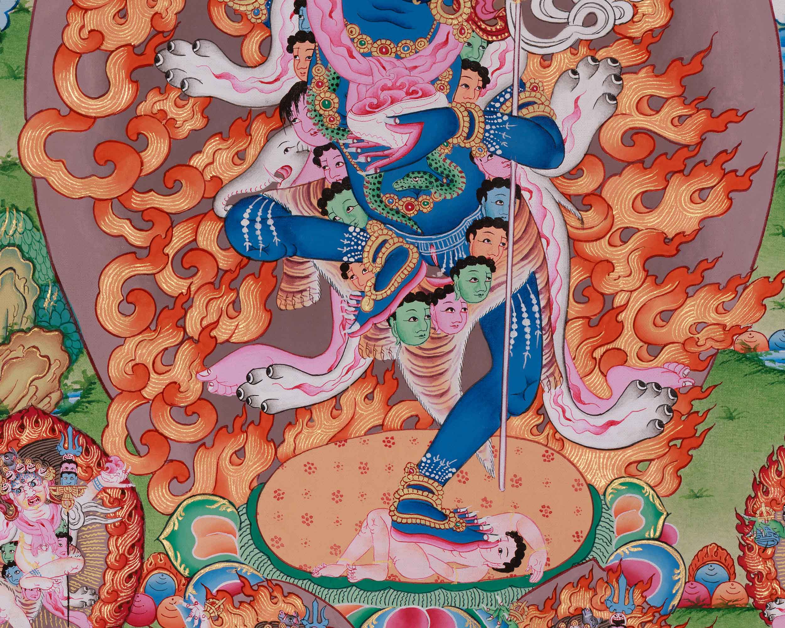 Dakini Troma Nagmo Painting | Black Wrathful Mother | Wrathful Manifestation of Vajrayogini