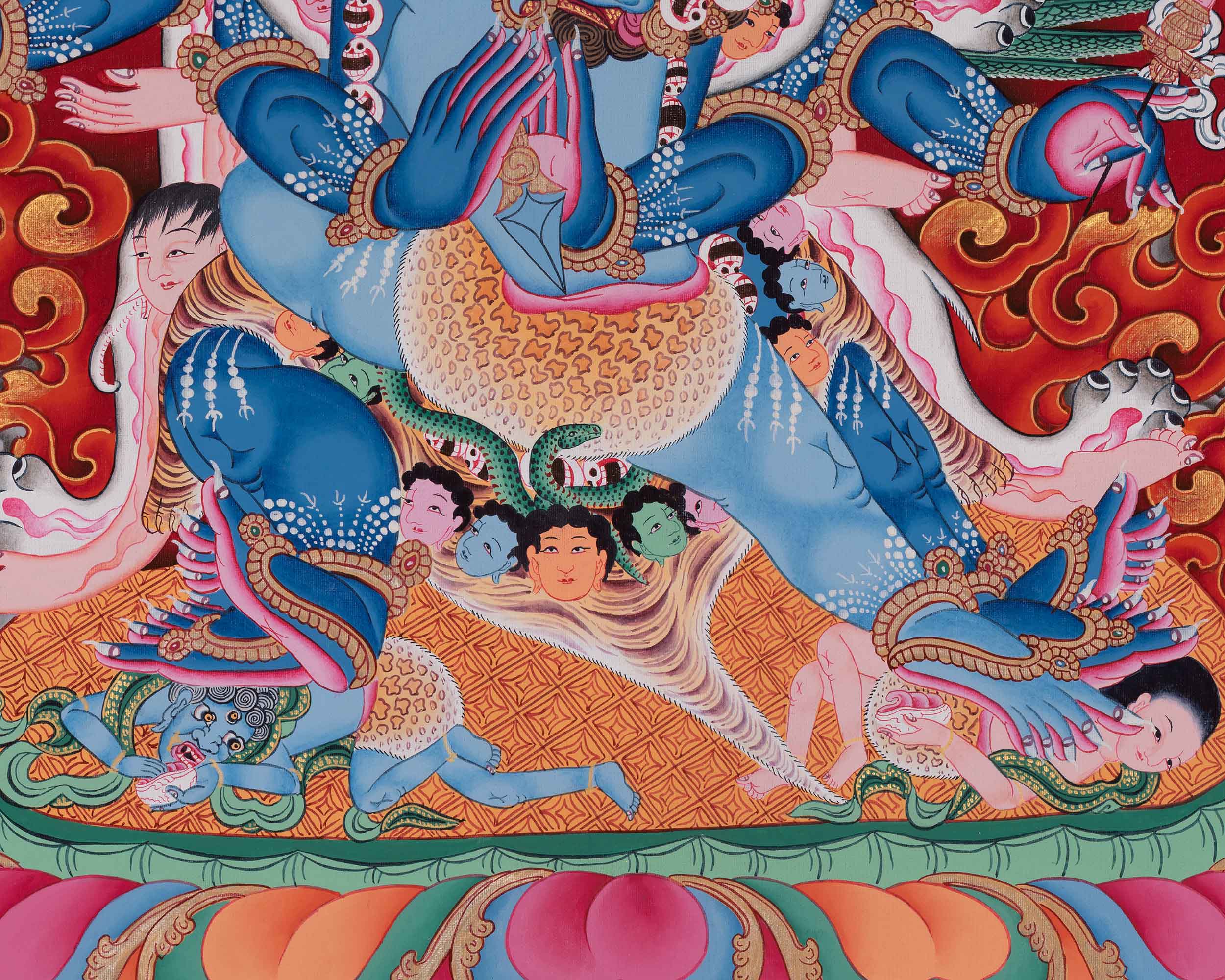 Vajrakilaya with His Consort Thangka | Protection & Spiritual Empowerment