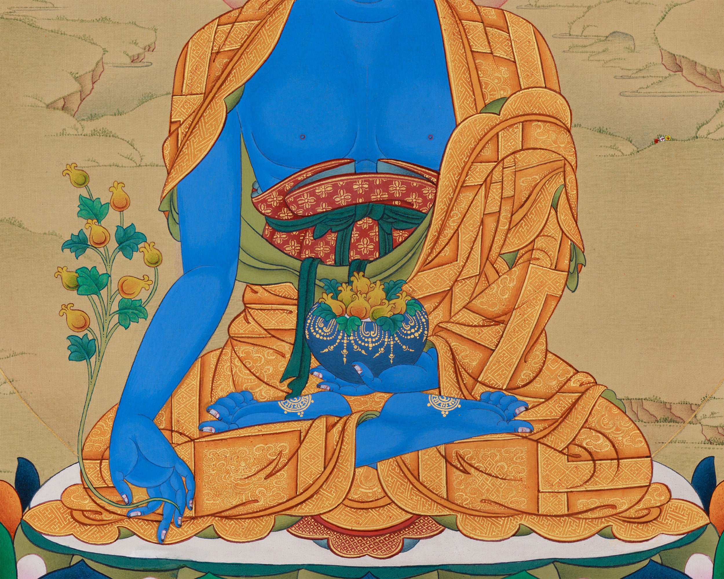 Original Buddha of Medicine, Bhaisajyaguru Painting | Supreme Healer
