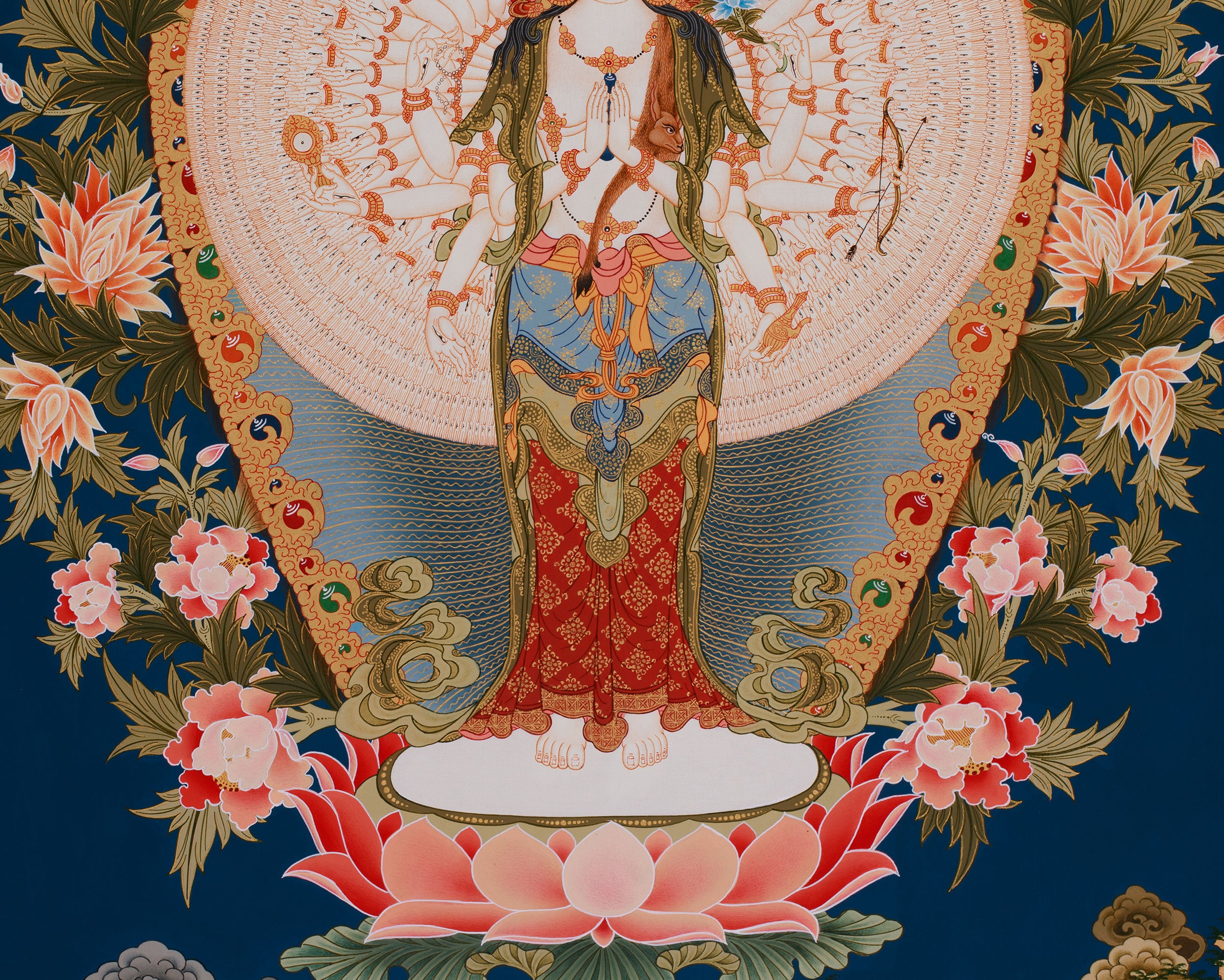 1000 Hands Buddha, Avalokiteshvara Thangka | Buddhist Masterpiece of Mercy, Enlightenment & Spiritual Awakening