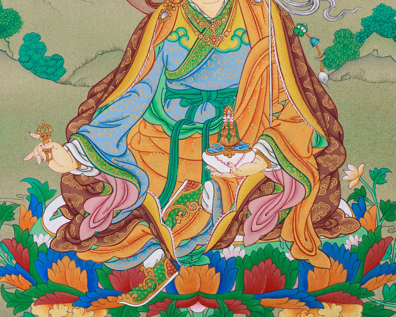 Guru Rinpoche Thangka | Hand-Painted Traditional Tibetan Artwork