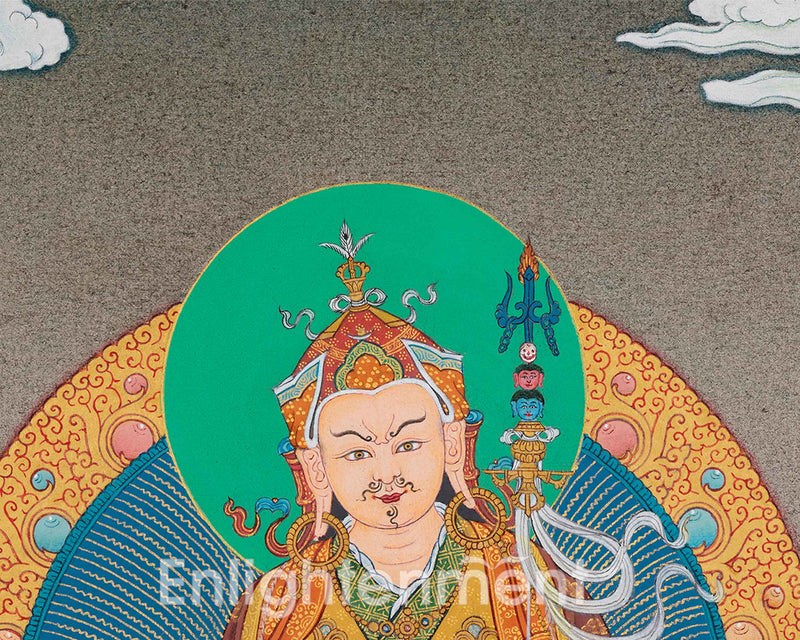 Traditional Guru Rinpoche Thangka | Lotus Born Master Art | Master of Transformation