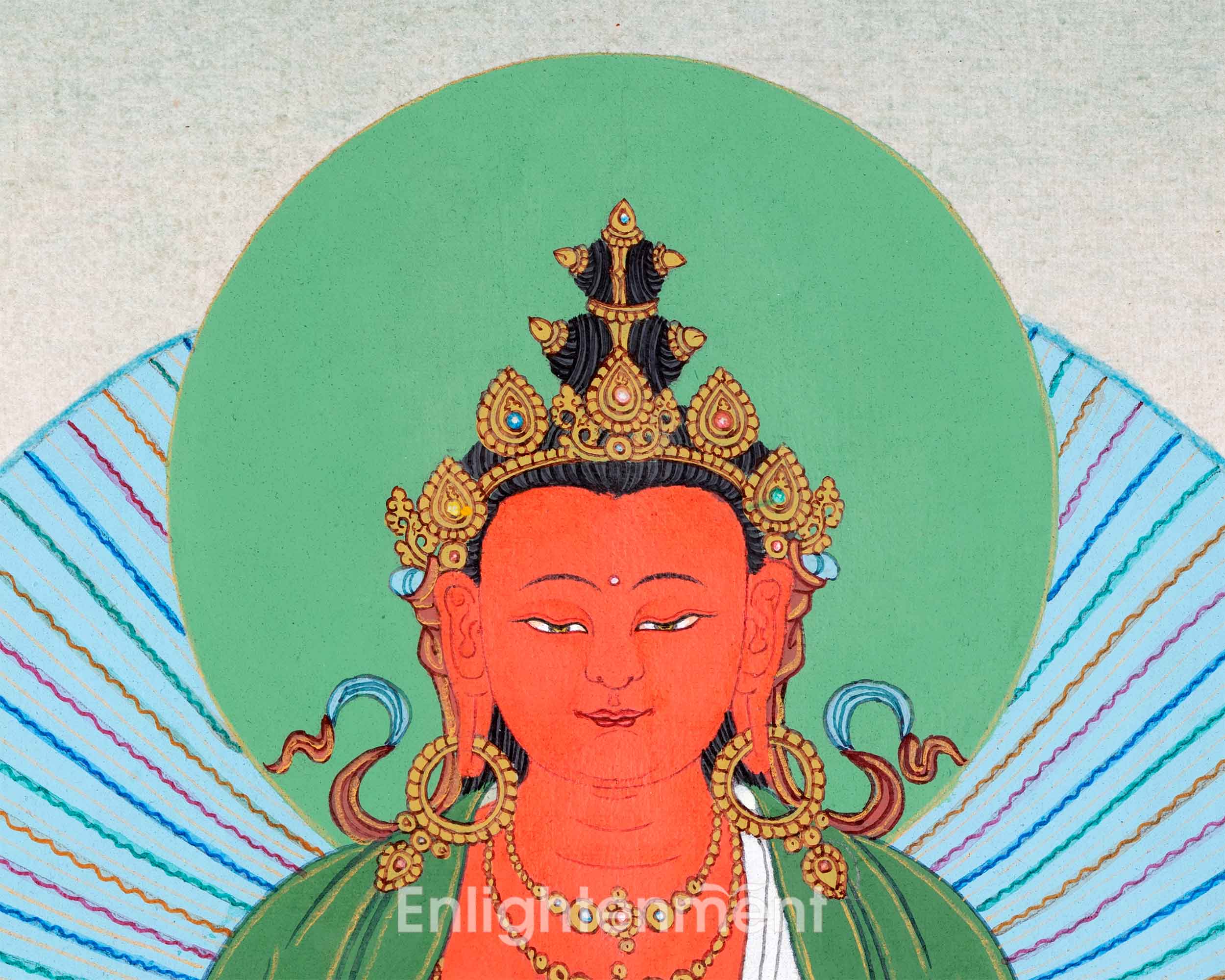 Bodhisattva Amitayus Thangka | Divinity of Longevity | Sacred Tibetan Wall Painting