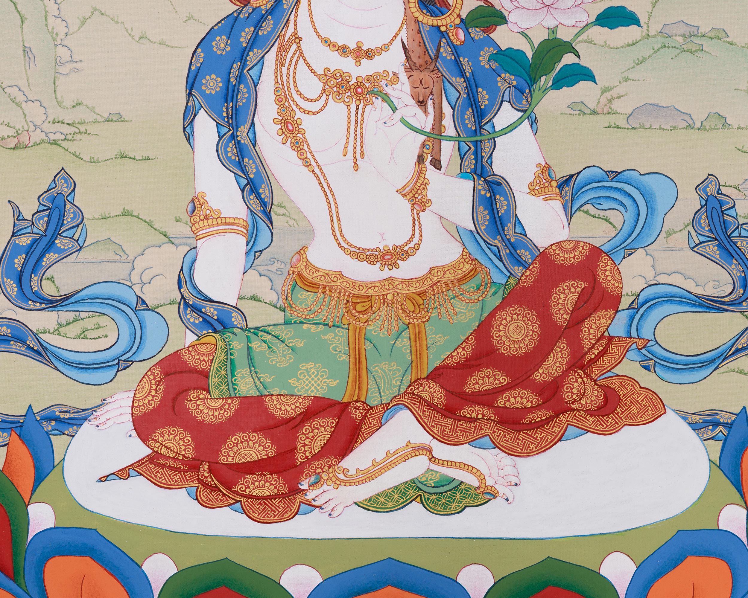 Sacred Chenrezig with White Tara and Green Tara | A Trio of Enlightened Blessings