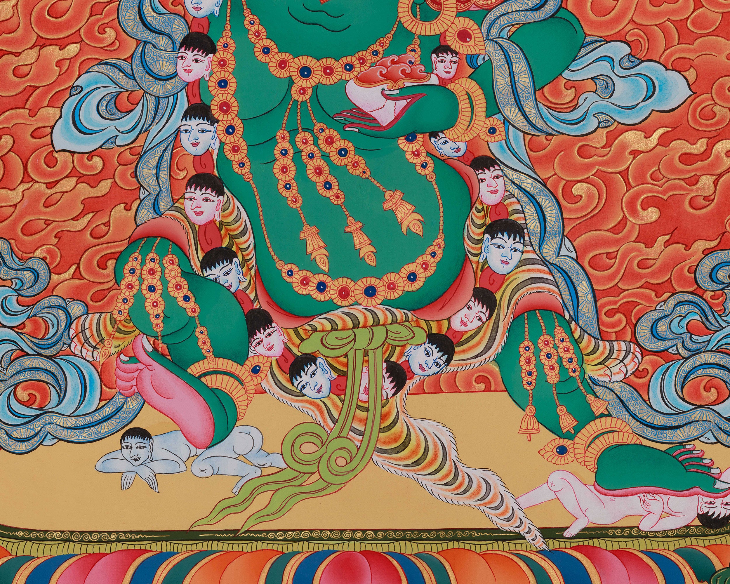 Green Hayagriva Thangka | Buddhist Protector Deity Art