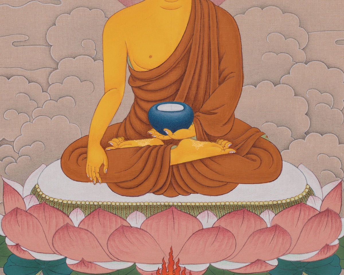 Shakyamuni Buddha Himalayan Thangka | Buddhist Art of Wisdom and Peace